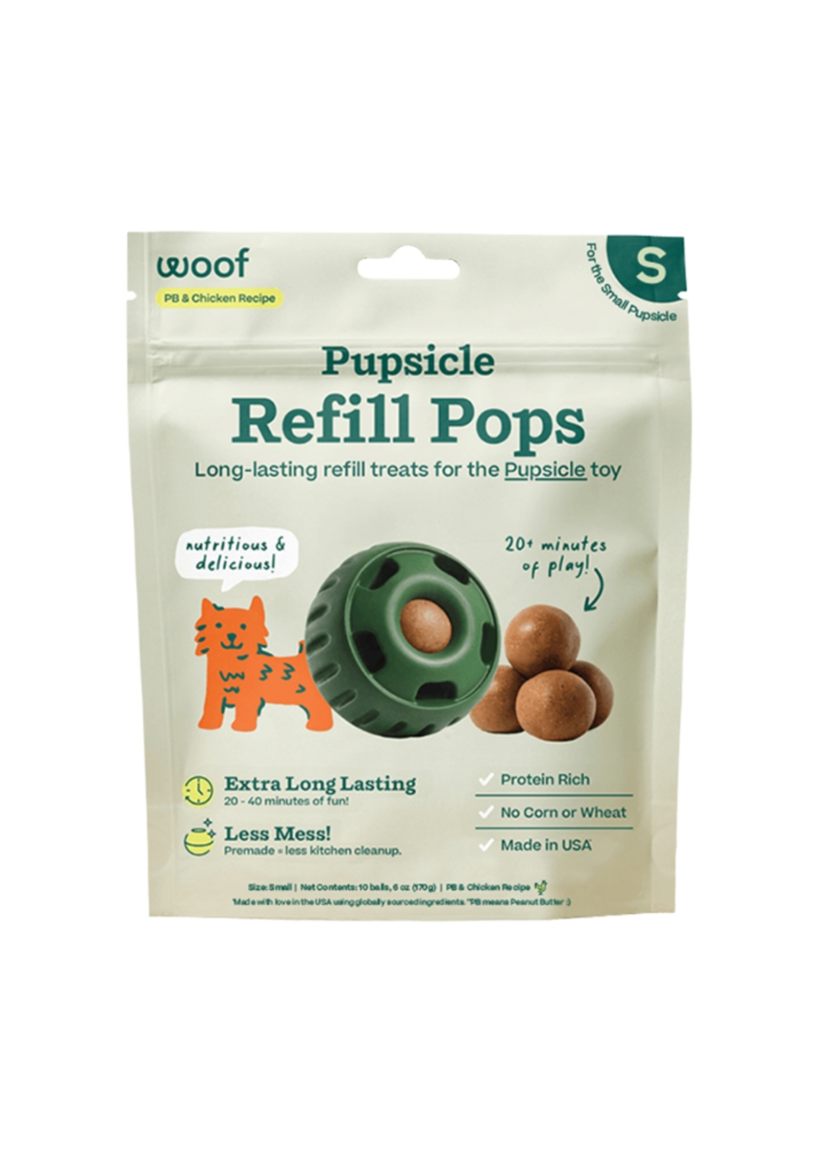 Woof Woof Dog Pupsicle Pops Chicken Refill - 6 oz, Small