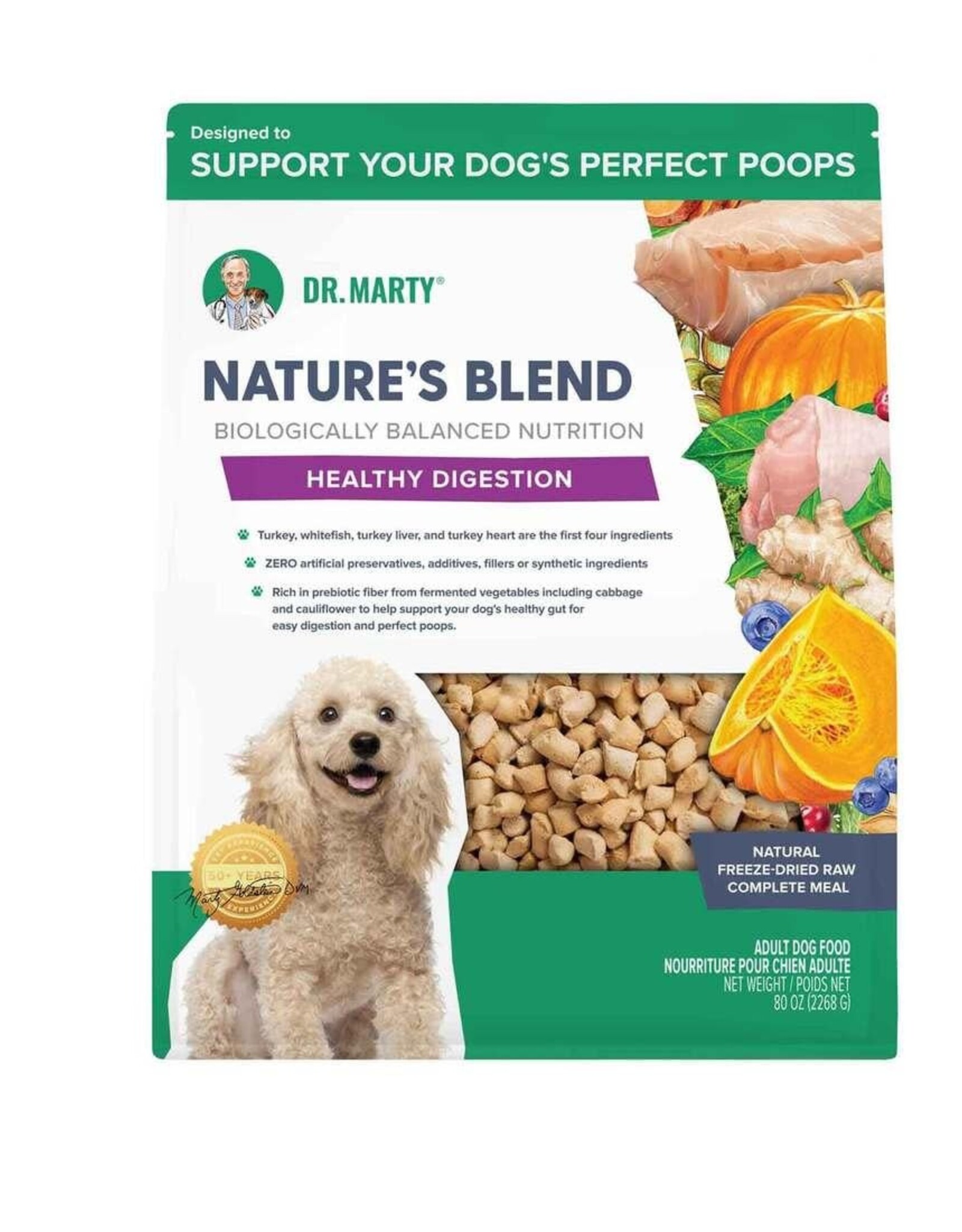 Dr. Marty Dr. Marty Nature's Blend Healthy Digestion Freeze Dried Dog Food - 80 oz