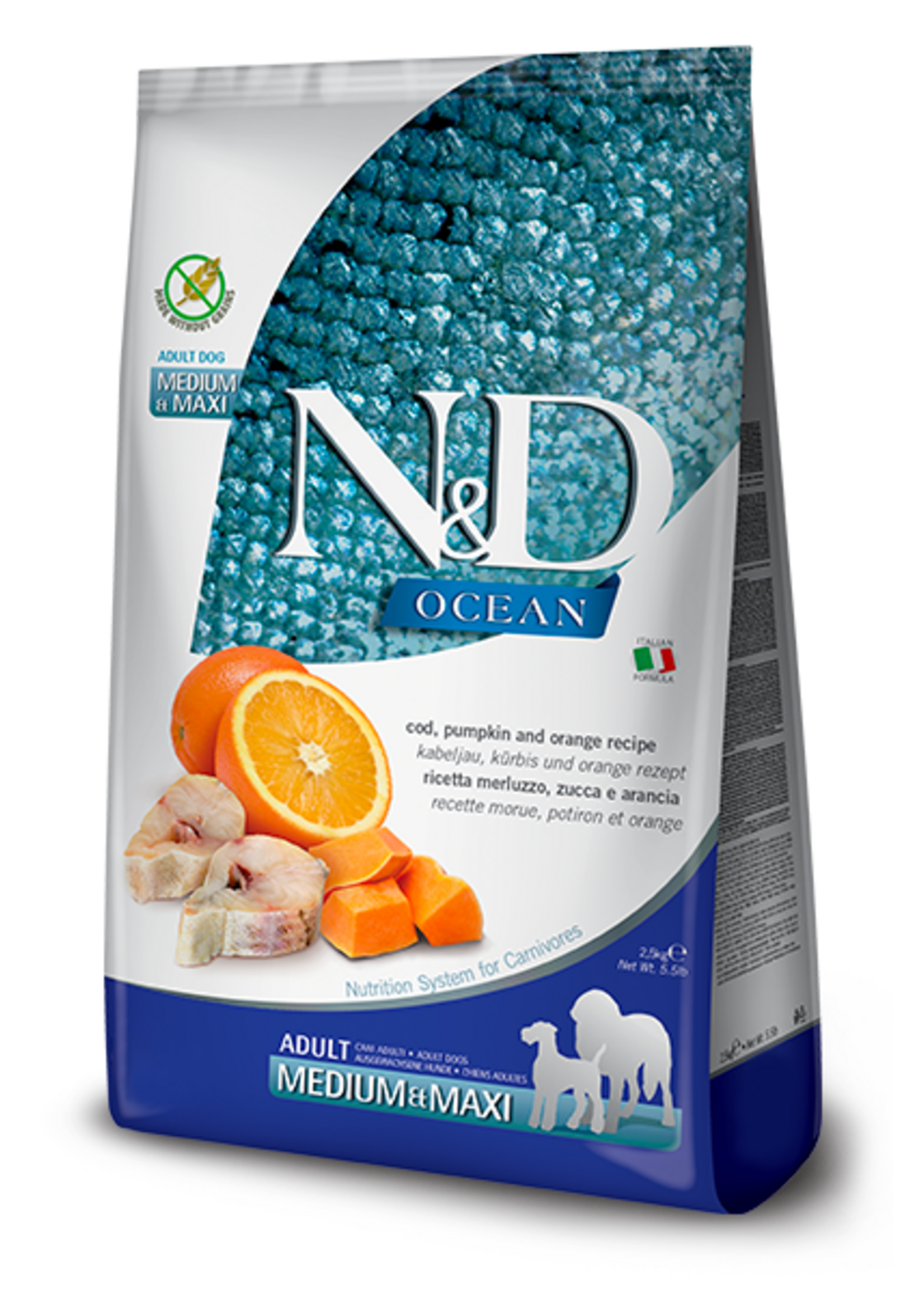 Farmina Farmina N&D Ocean Cod, Pumpkin & Orange Dry Dog Food - 26.4 lb