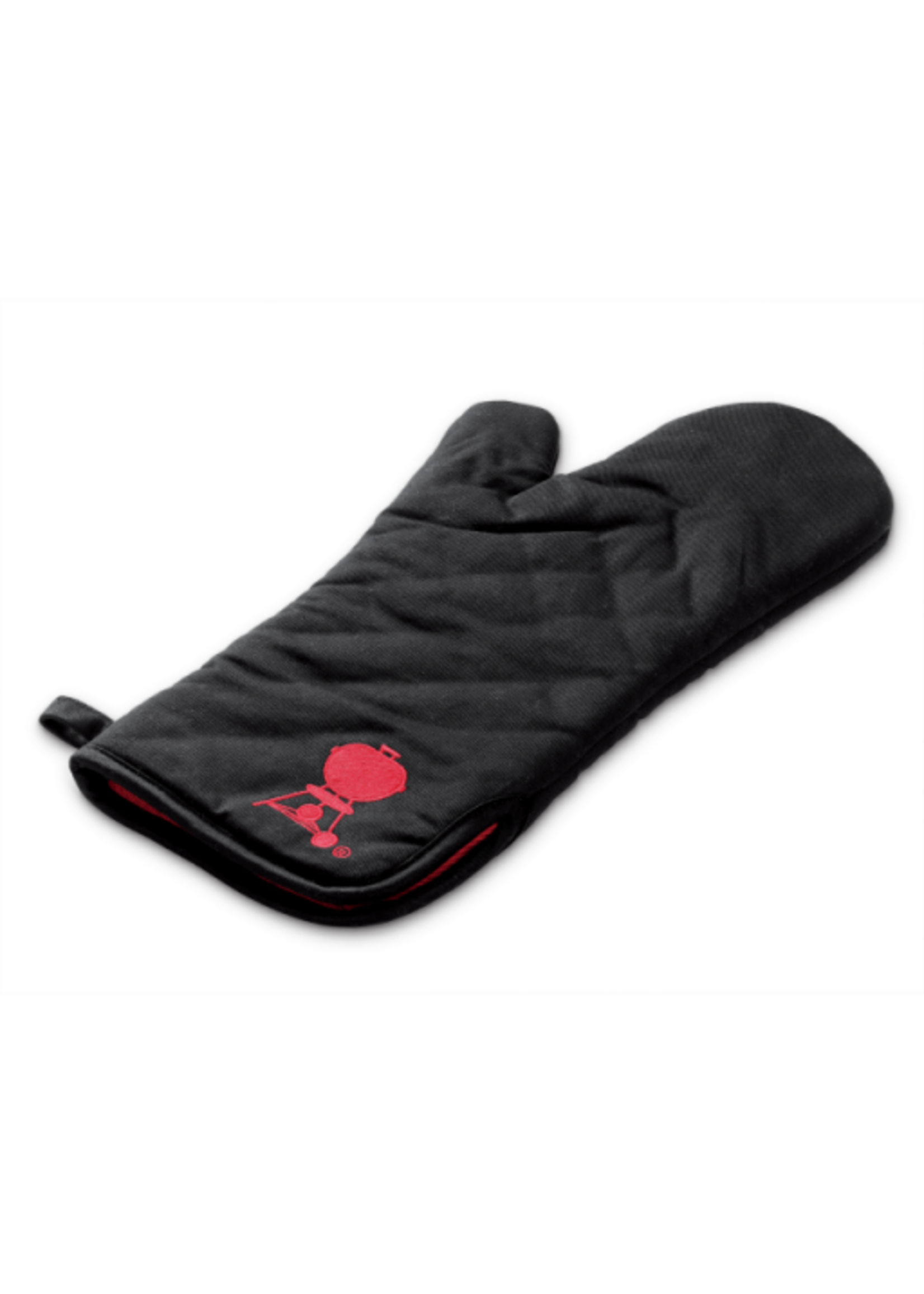 Barbecue Mitt, Black with Red Kettle