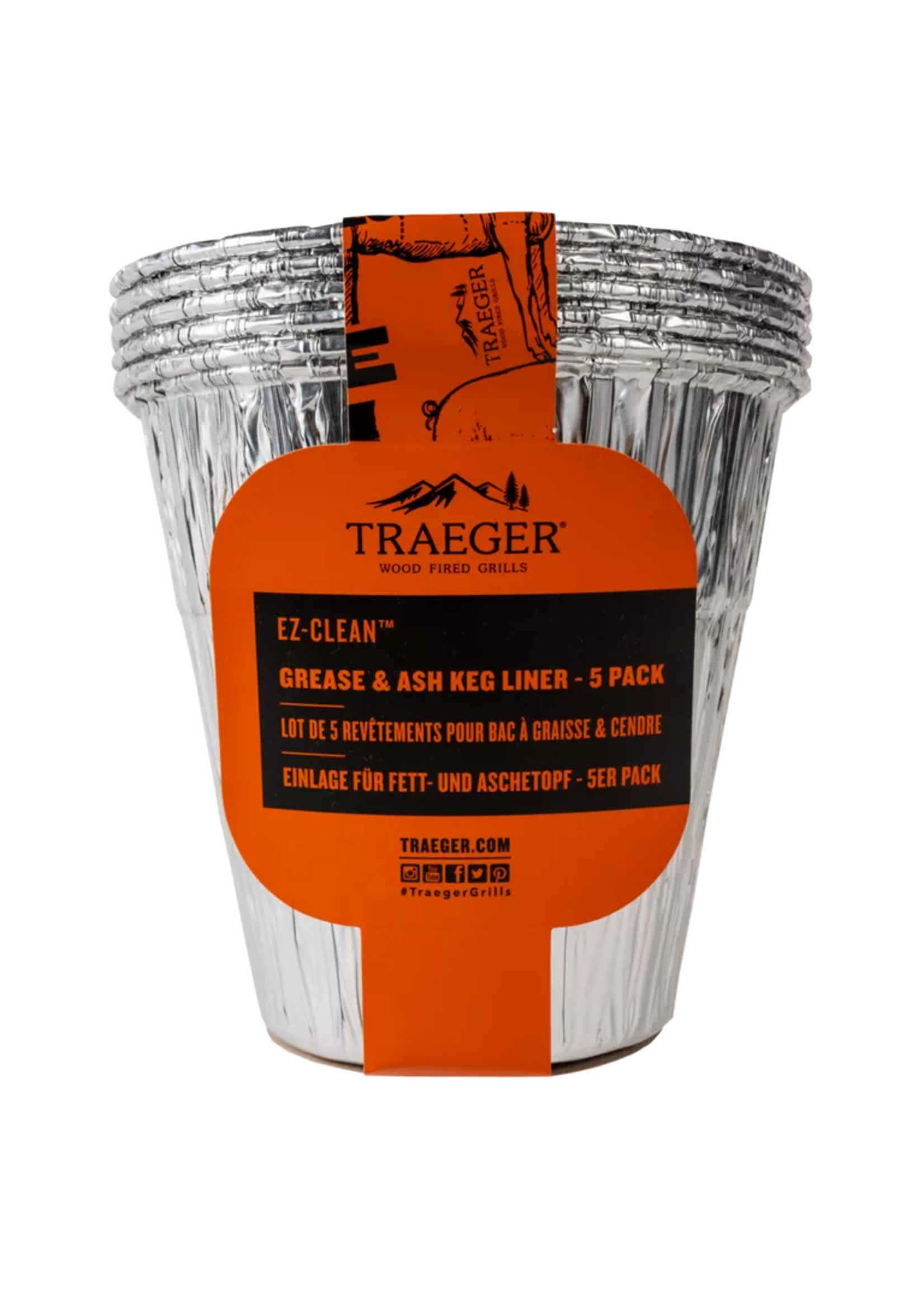 Traeger Grill GREASE & ASH KEG LINER 5 PACK - COMPATIBLE WITH TIMBERLINE, IRONWOOD & FLATROCK