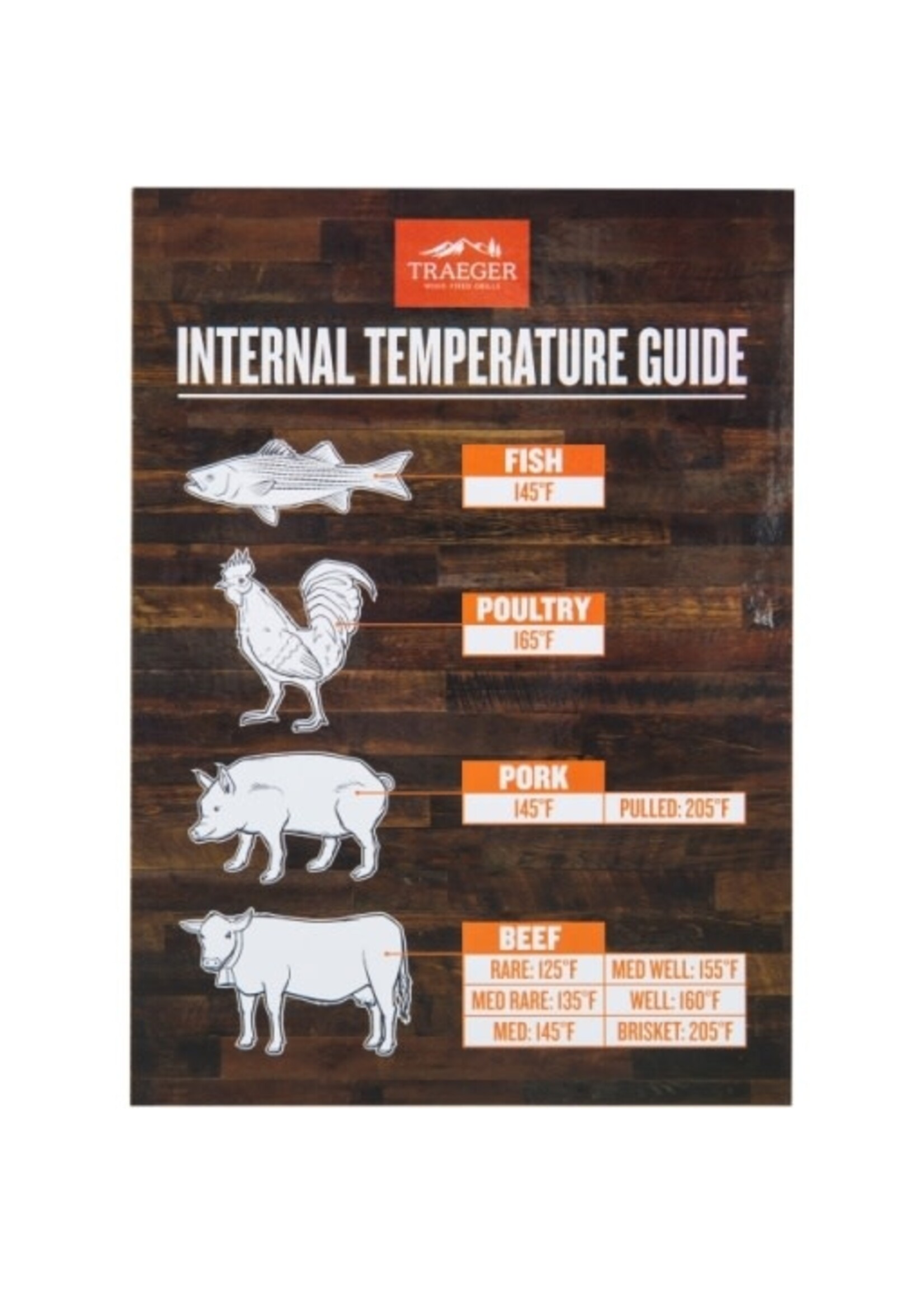 Traeger Grill INTERNAL TEMPERATURE GUIDE MAGNET