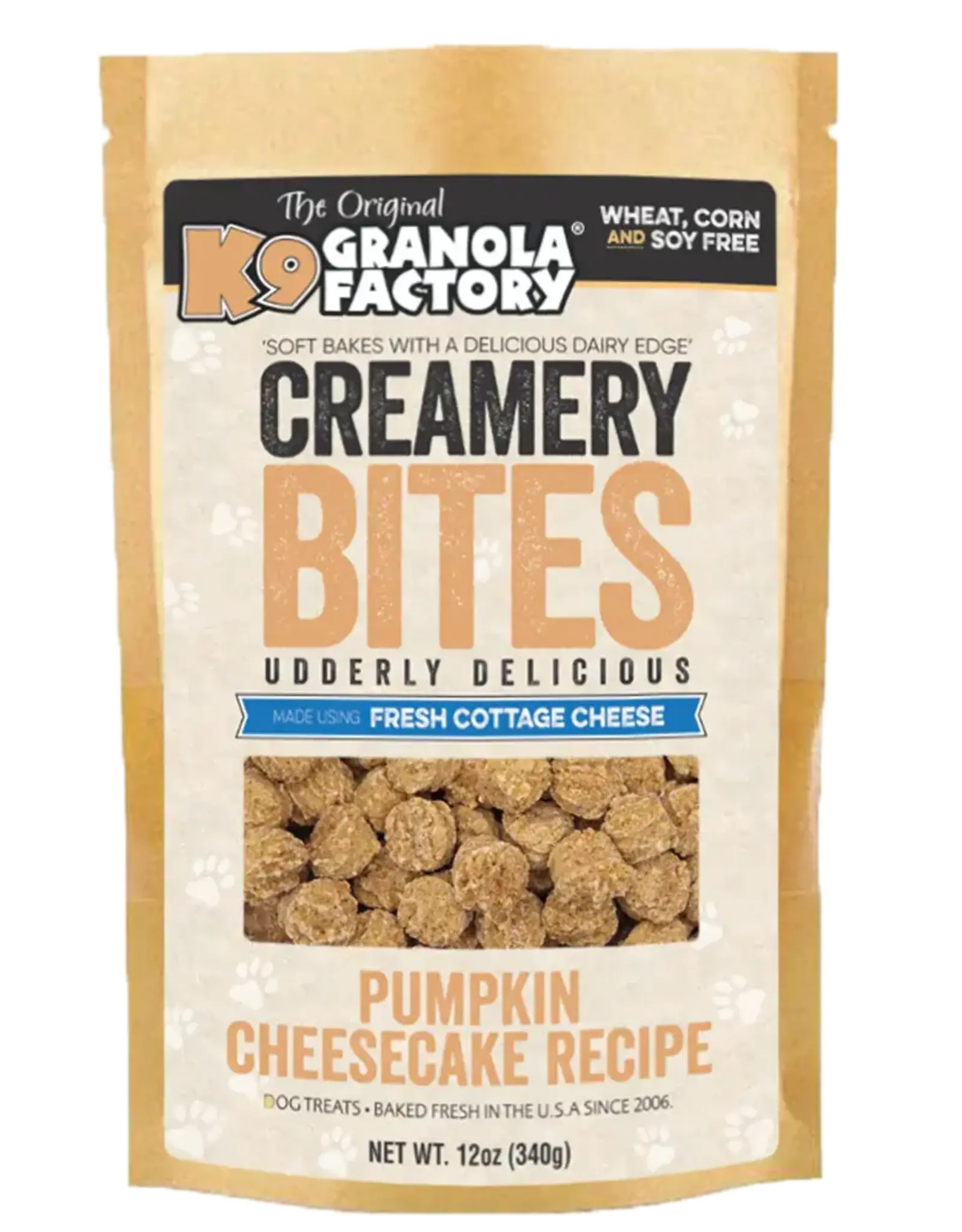 K9 Granola Factory K9 Granola Creamery Bites Pumpkin Cheesecake Dog Treats - 12 oz