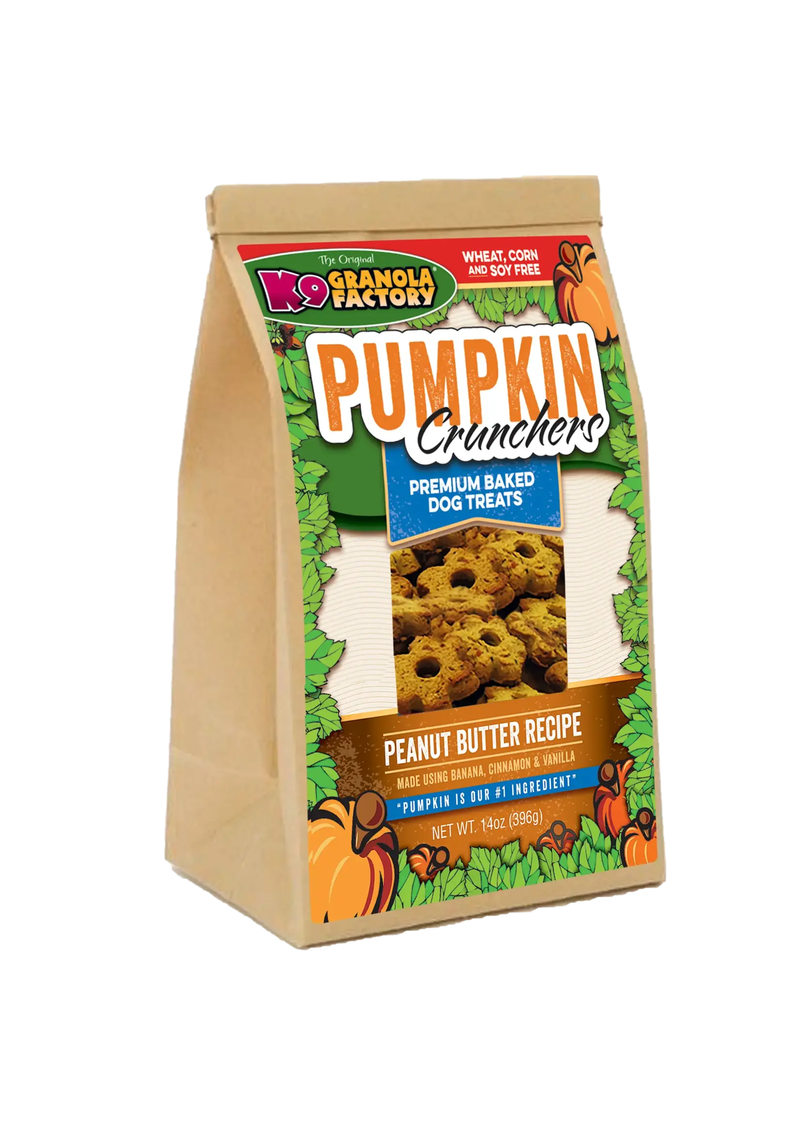K9 Granola Factory K9 Granola Pumpkin Crunchers Peanut Butter & Banana Dog Treats - 14 oz