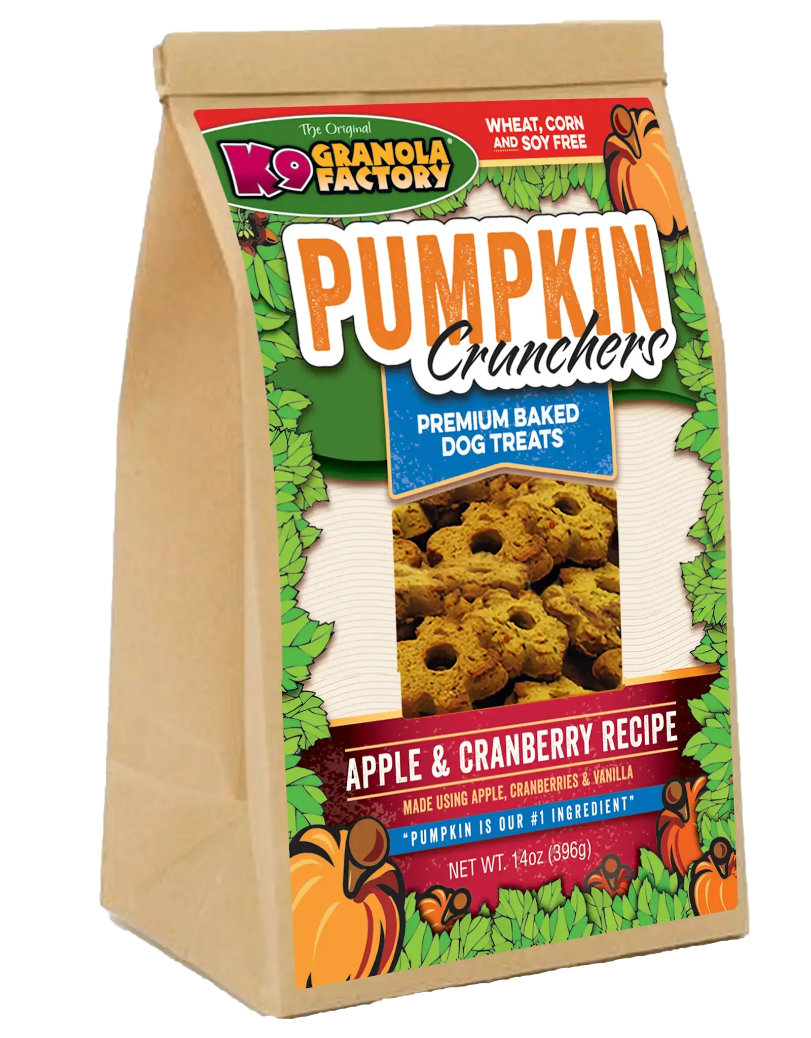 K9 Granola Factory K9 Granola Pumpkin Crunchers Apple Cranberry Dog Treats - 14 oz