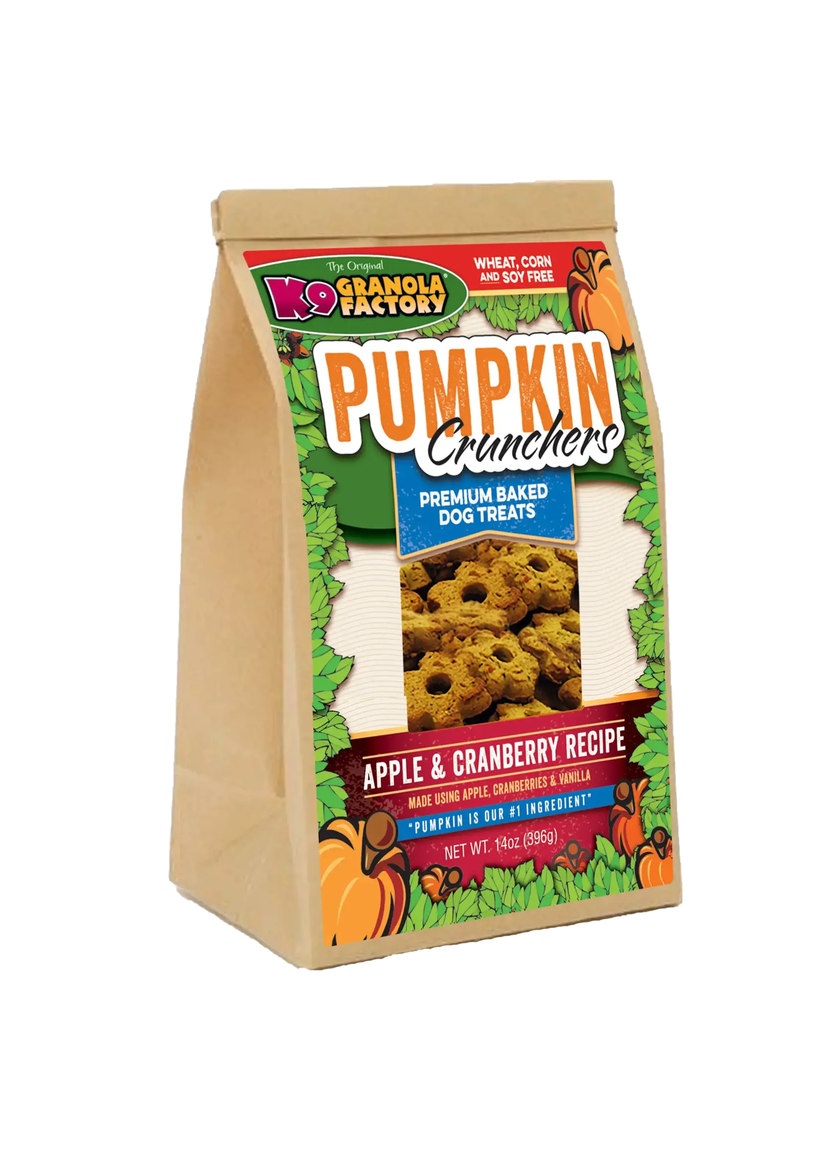 K9 Granola Factory K9 Granola Pumpkin Crunchers Apple Cranberry Dog Treats - 14 oz