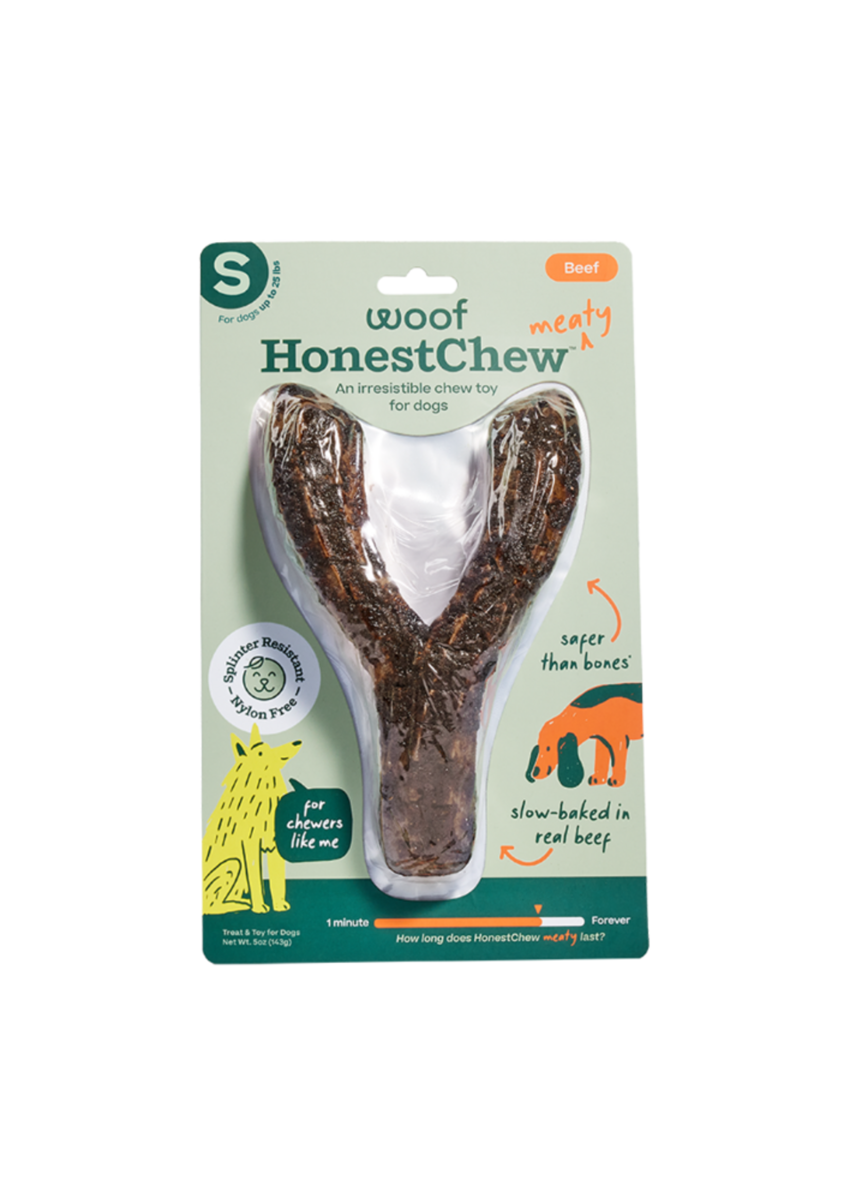 Woof Woof Dog Honest chew Meaty Ygnawt Chew Small