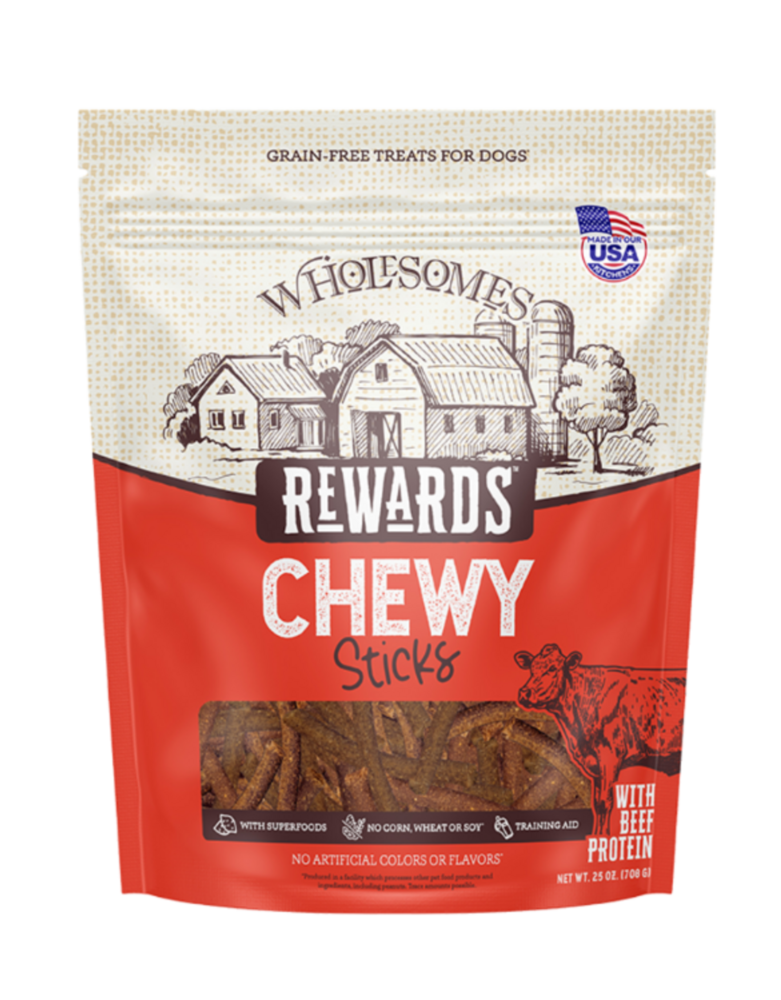SPORTMIX Wholesomes Rewards Chewy Beef Sticks 25oz