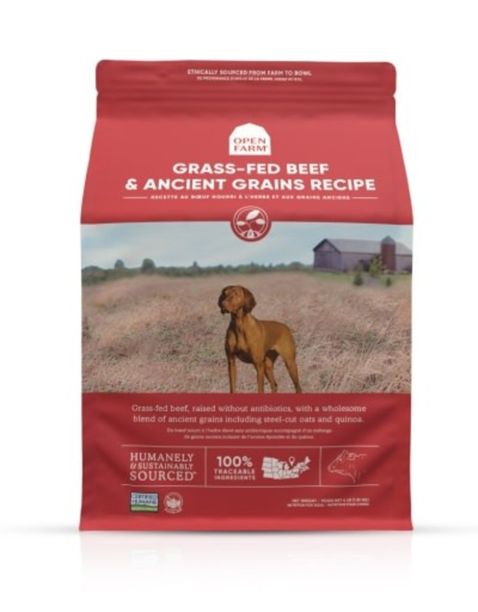 Open Farm Grass-Fed Beef & Ancient Grains Dry Dog Food - 22 Lb