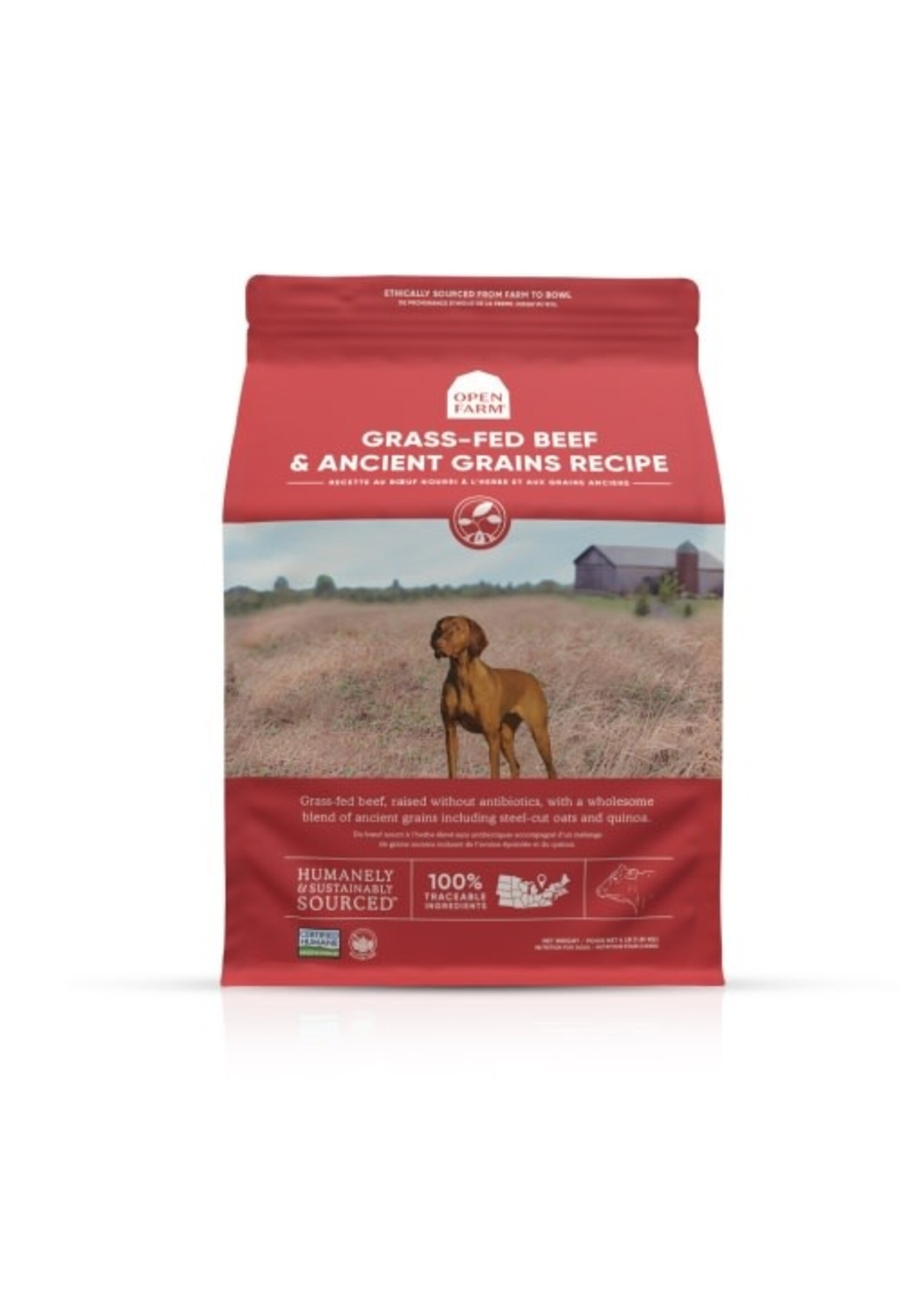 Open Farm Grass-Fed Beef & Ancient Grains Dry Dog Food - 22 Lb