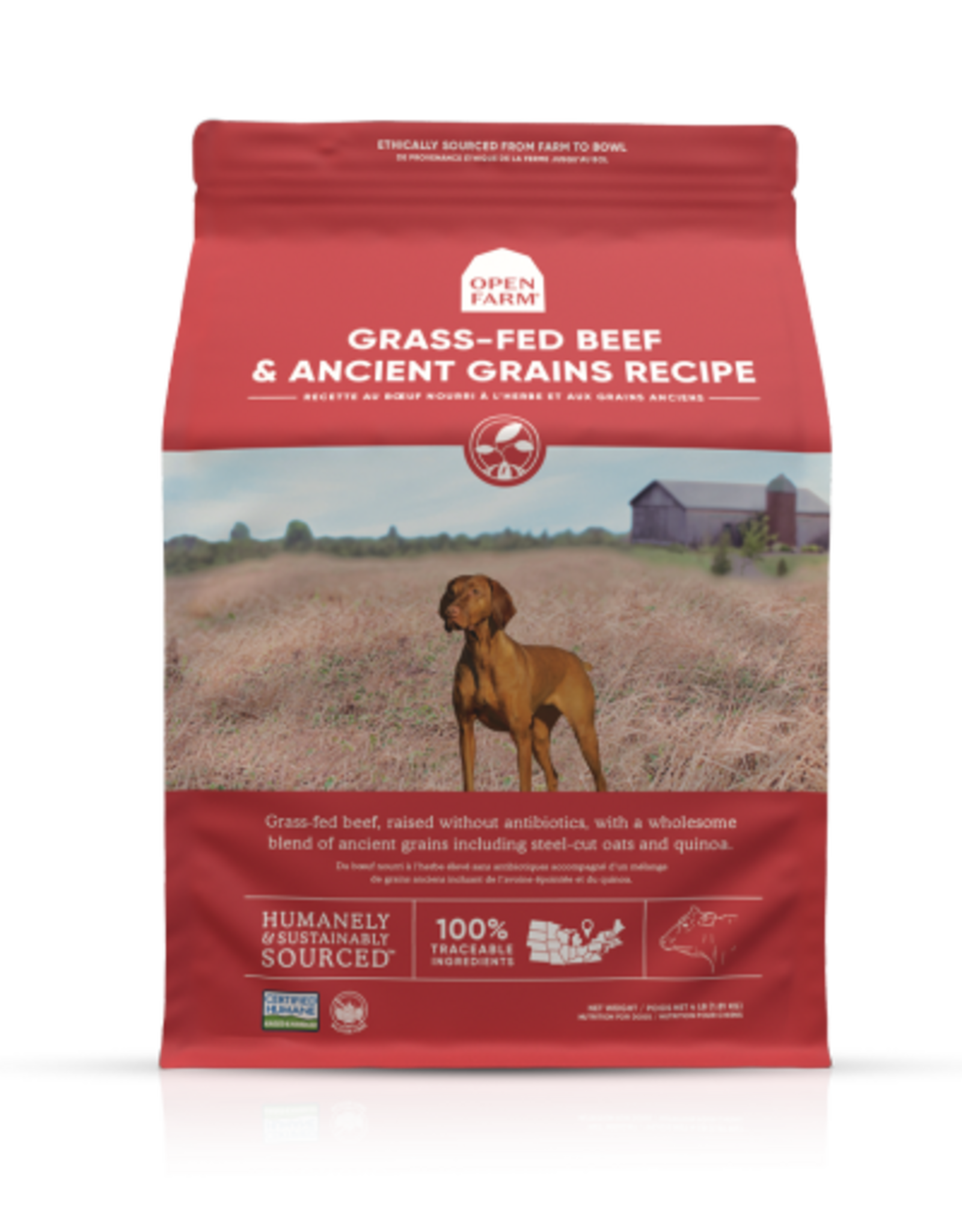 Open Farm Grass-Fed Beef & Ancient Grains Dry Dog Food - 4 Lb