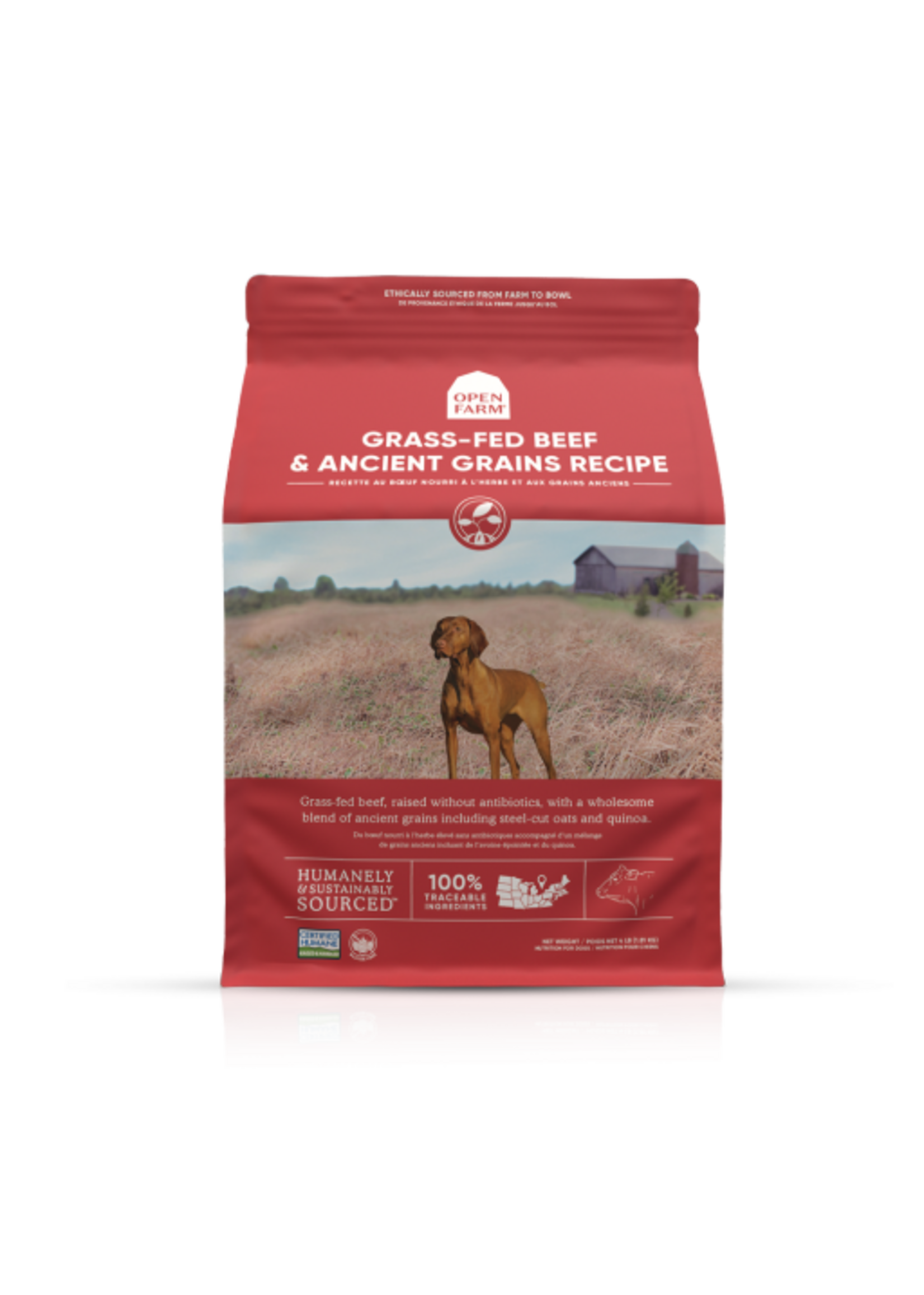 Open Farm Grass-Fed Beef & Ancient Grains Dry Dog Food - 4 Lb