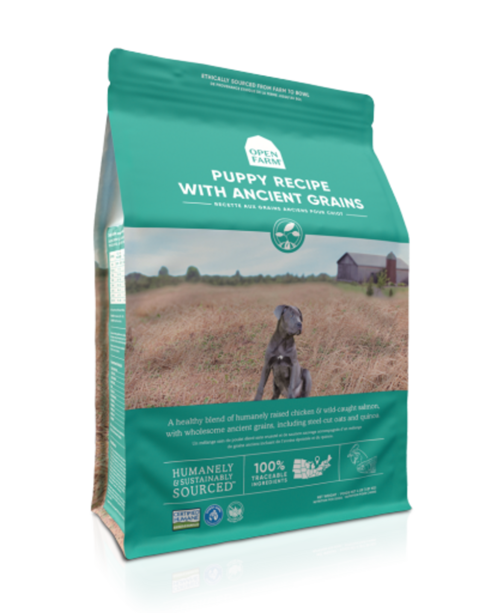 Open Farm Puppy Chicken, Salmon & Ancient Grains Dry Dog Food - 4 Lb