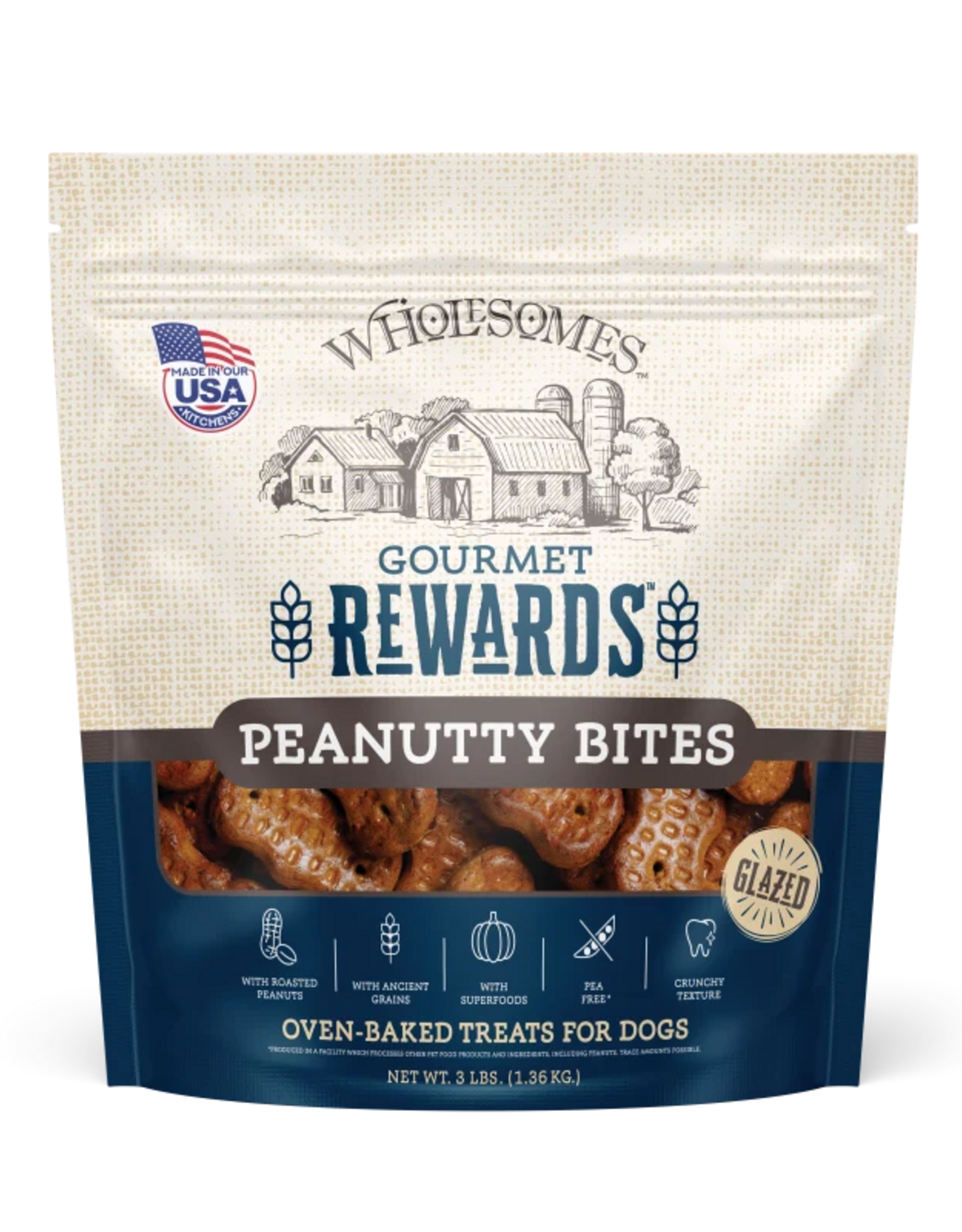Sportmix Wholesomes Rewards Gourmet Biscuits Peanutty Bites - 3 lb