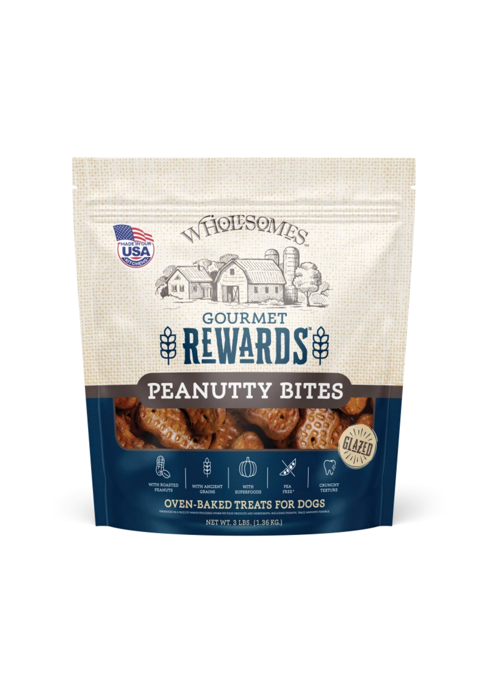 Sportmix Wholesomes Rewards Gourmet Biscuits Peanutty Bites - 3 lb