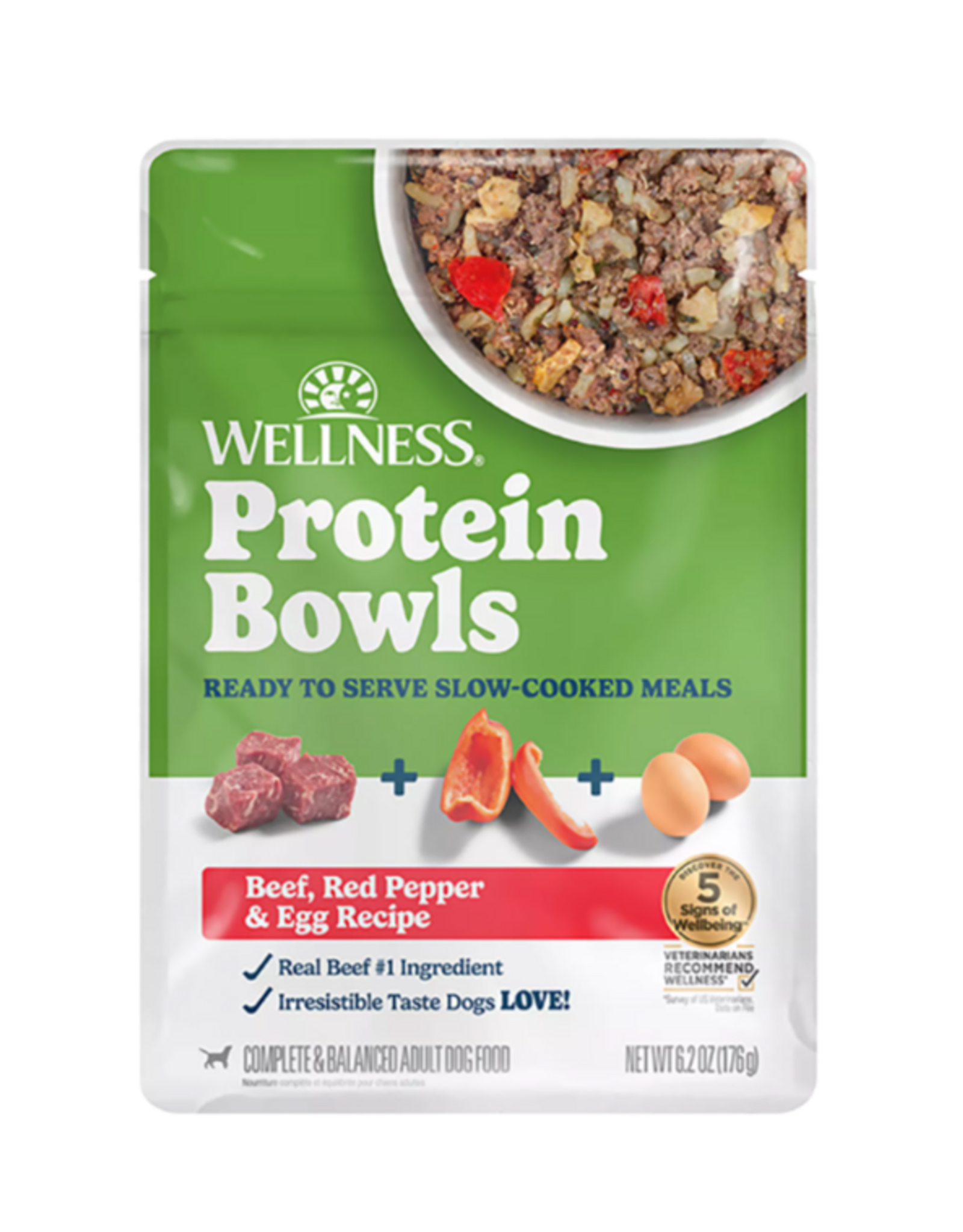 Wellness Wellness Dog Protein Bowls Beef Red  Pepper & Egg - 6.2 oz pouch