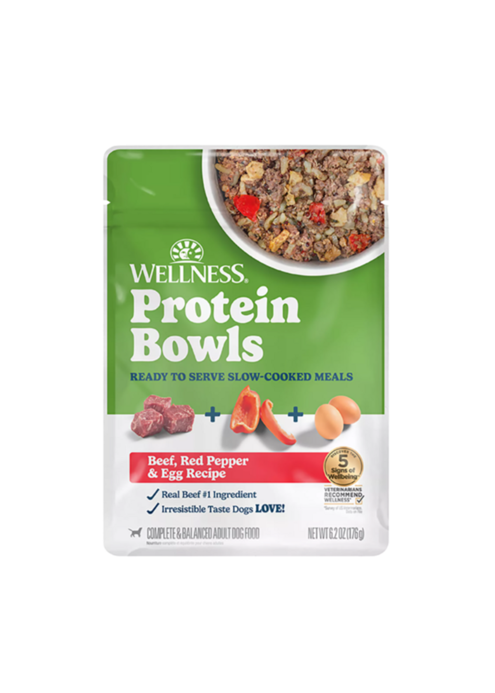 Wellness Wellness Dog Protein Bowls Beef Red  Pepper & Egg - 6.2 oz pouch