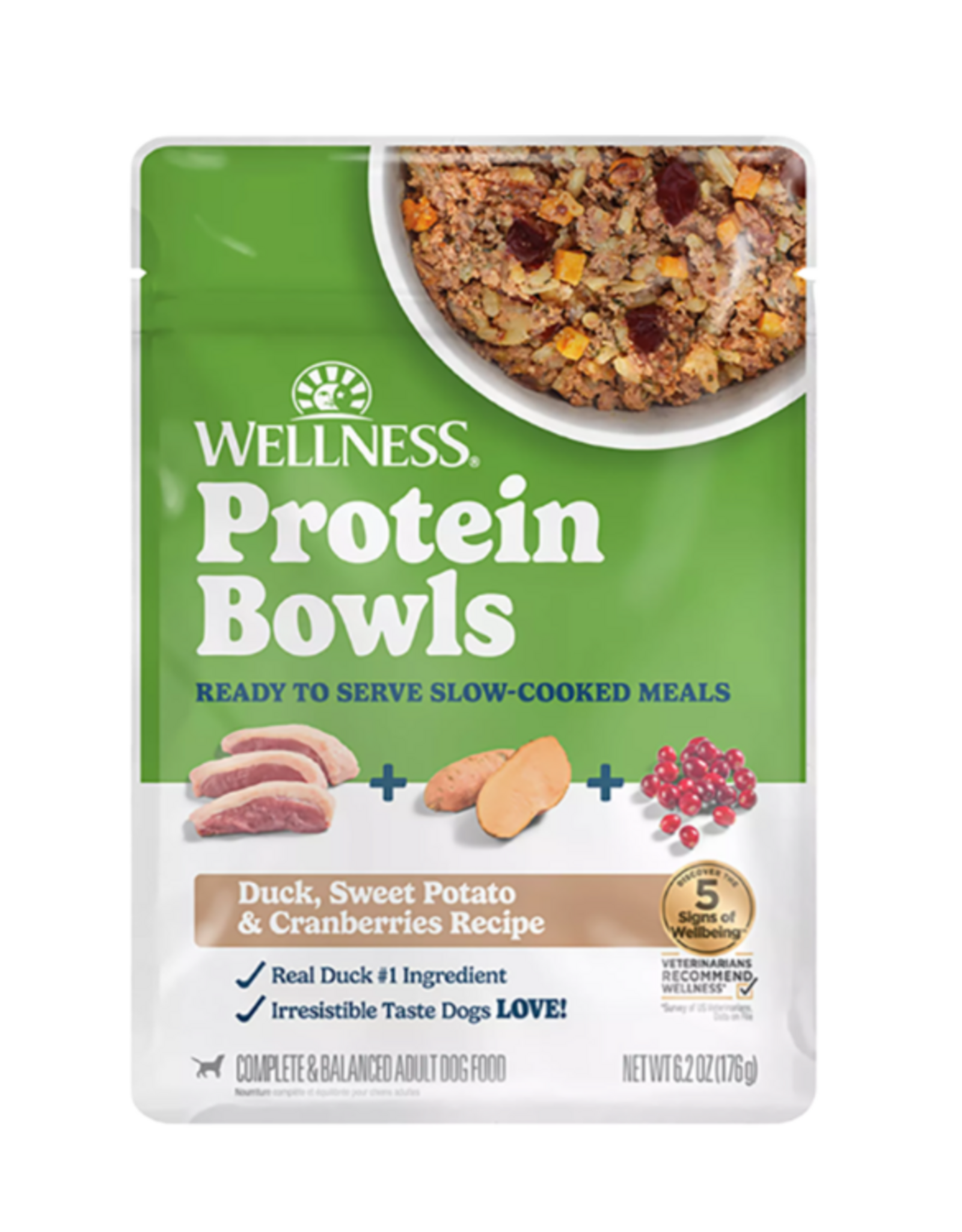Wellness Wellness Dog Protein Bowls Duck Sweet Potato & Cranberries - 6.2 oz pouch