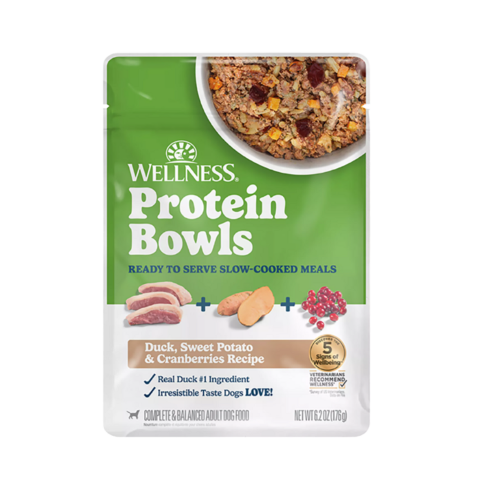 Wellness Wellness Dog Protein Bowls Duck Sweet Potato & Cranberries - 6.2 oz pouch