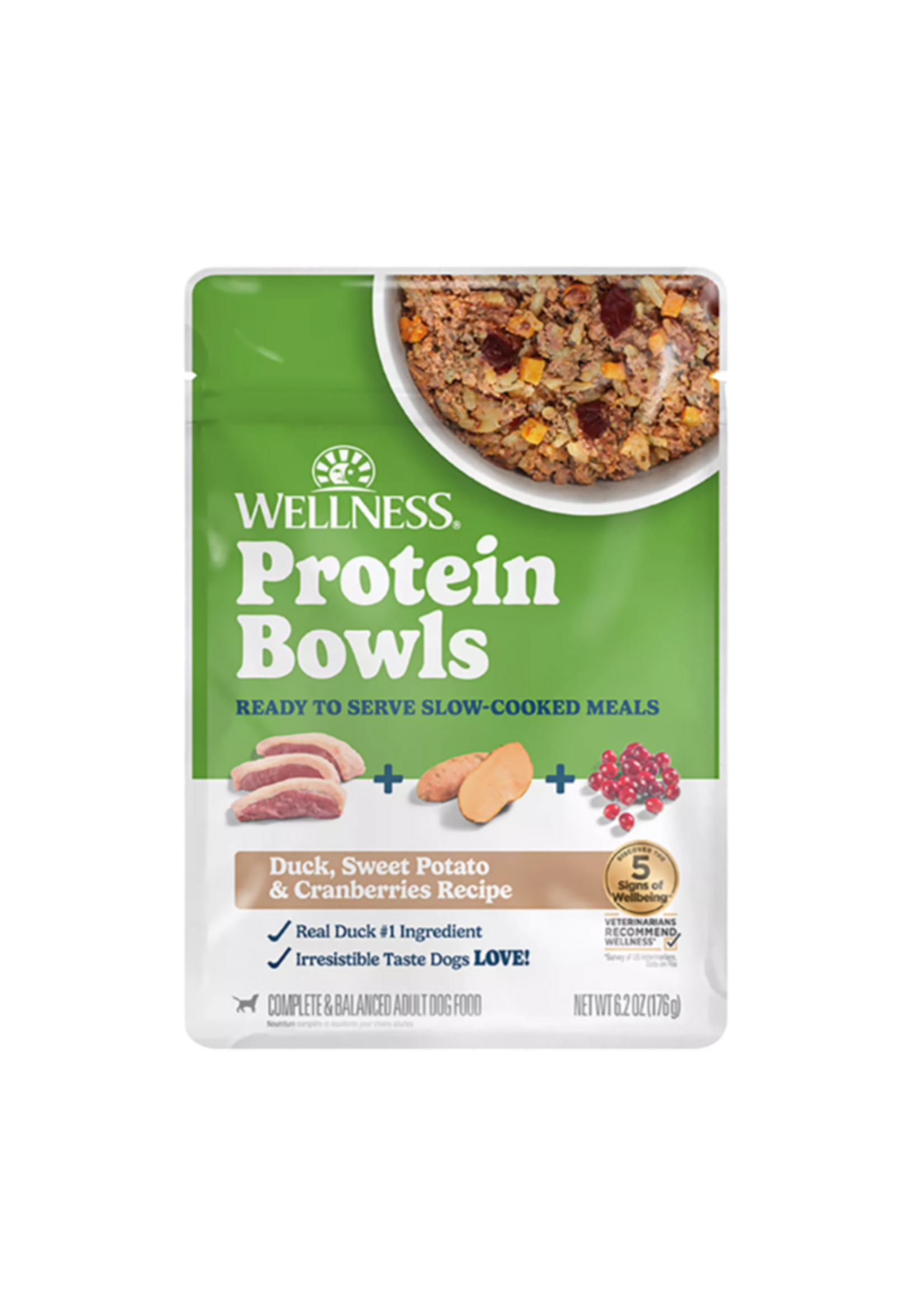 Wellness Wellness Dog Protein Bowls Duck Sweet Potato & Cranberries - 6.2 oz pouch
