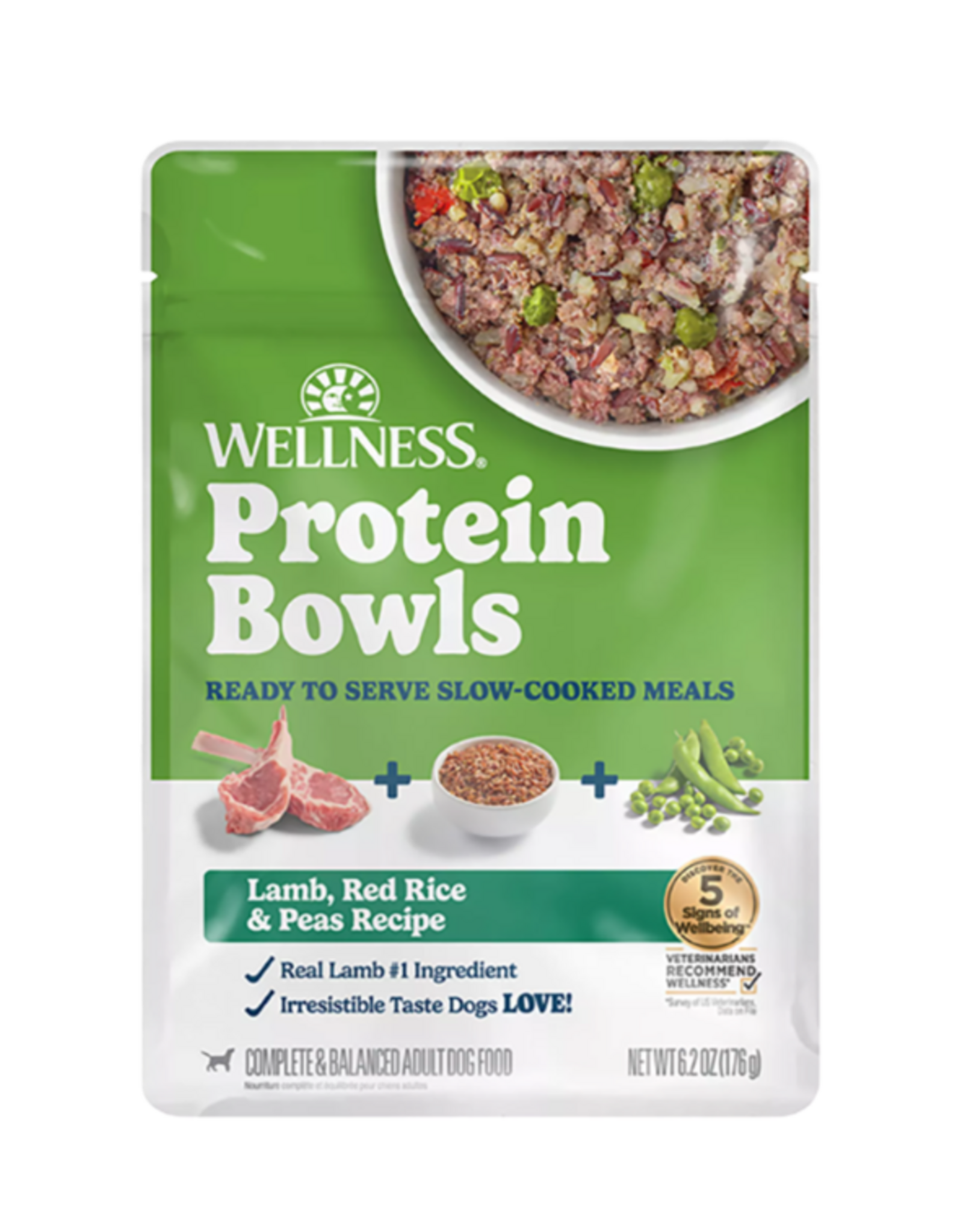 Wellness Wellness Dog Protein Bowls Lamb Red Rice & Peas - 6.2 oz pouch