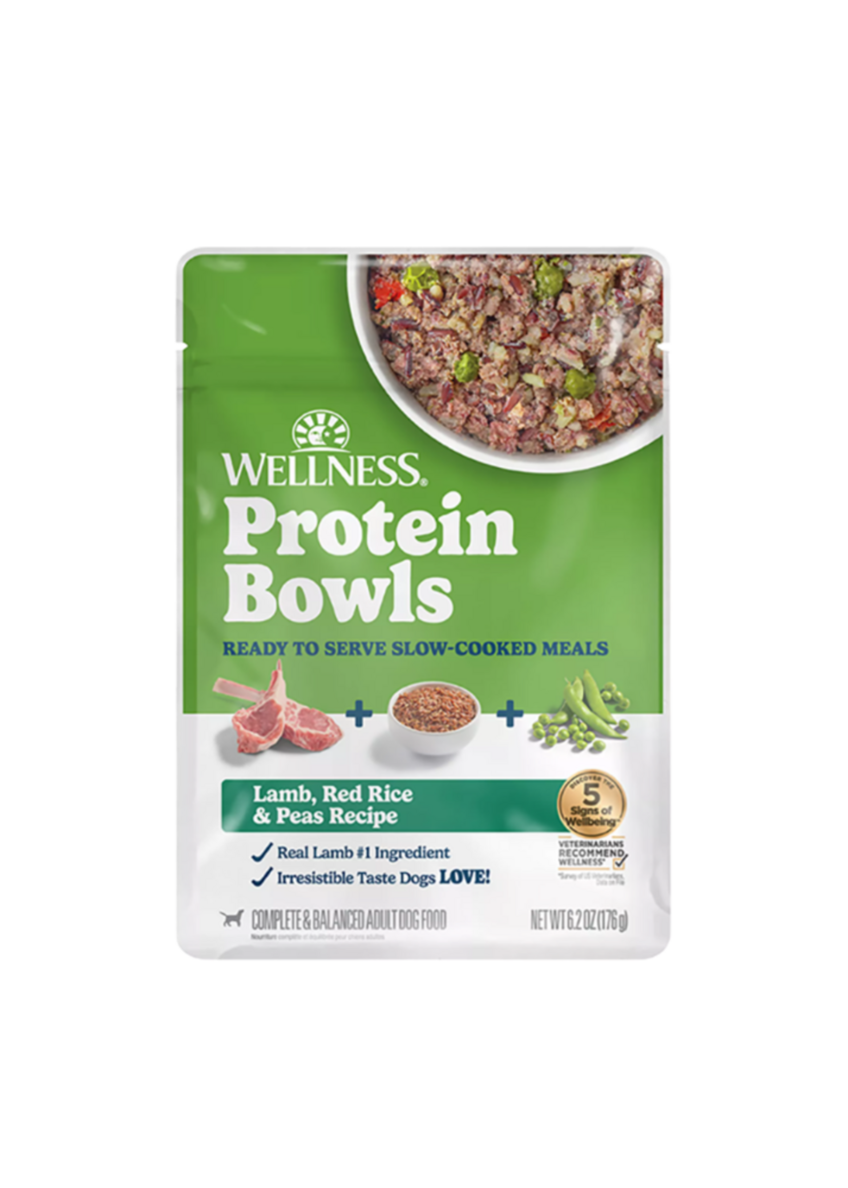 Wellness Wellness Dog Protein Bowls Lamb Red Rice & Peas - 6.2 oz pouch