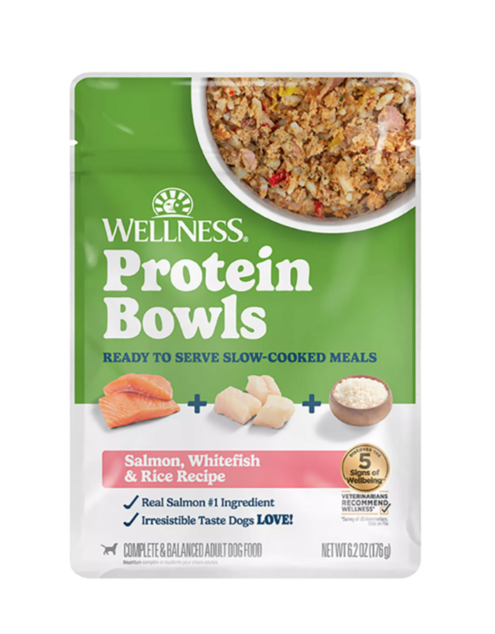 Wellness Wellness Dog Protein Bowls Salmon Whitefish & Rice - 6.2 oz pouch