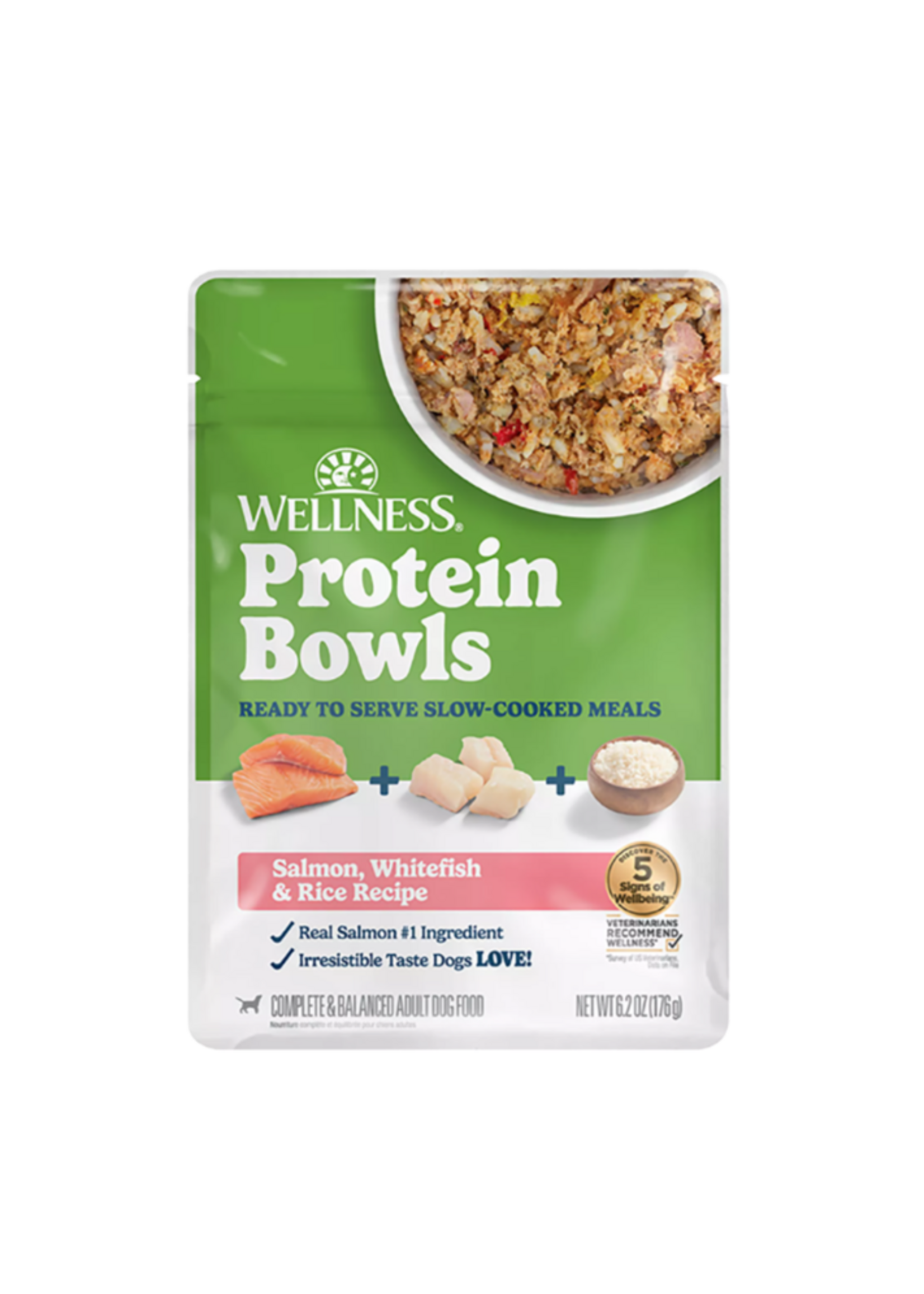 Wellness Wellness Dog Protein Bowls Salmon Whitefish & Rice - 6.2 oz pouch