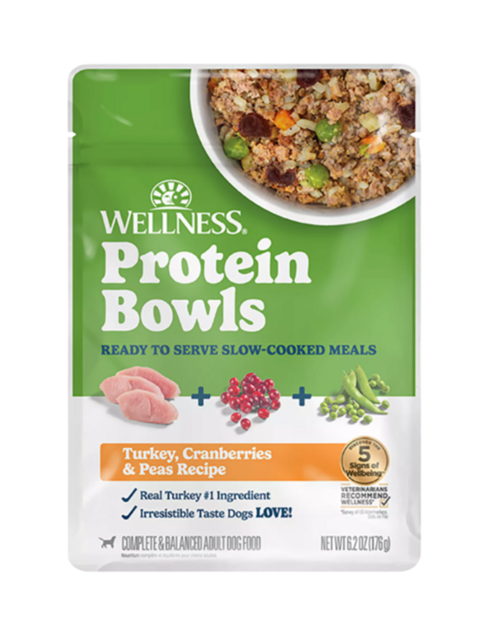 Wellness Wellness Dog Protein Bowls Turkey Cranberries & Peas - 6.2 oz pouch