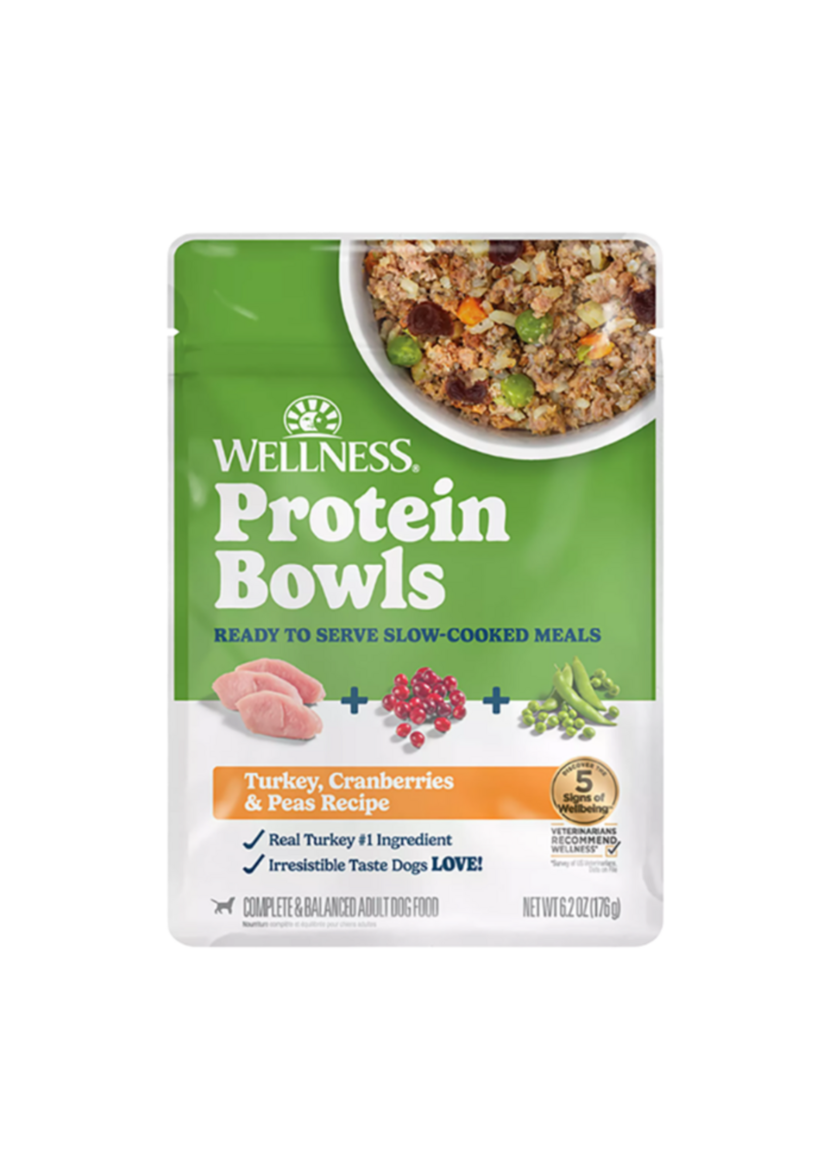 Wellness Wellness Dog Protein Bowls Turkey Cranberries & Peas - 6.2 oz pouch