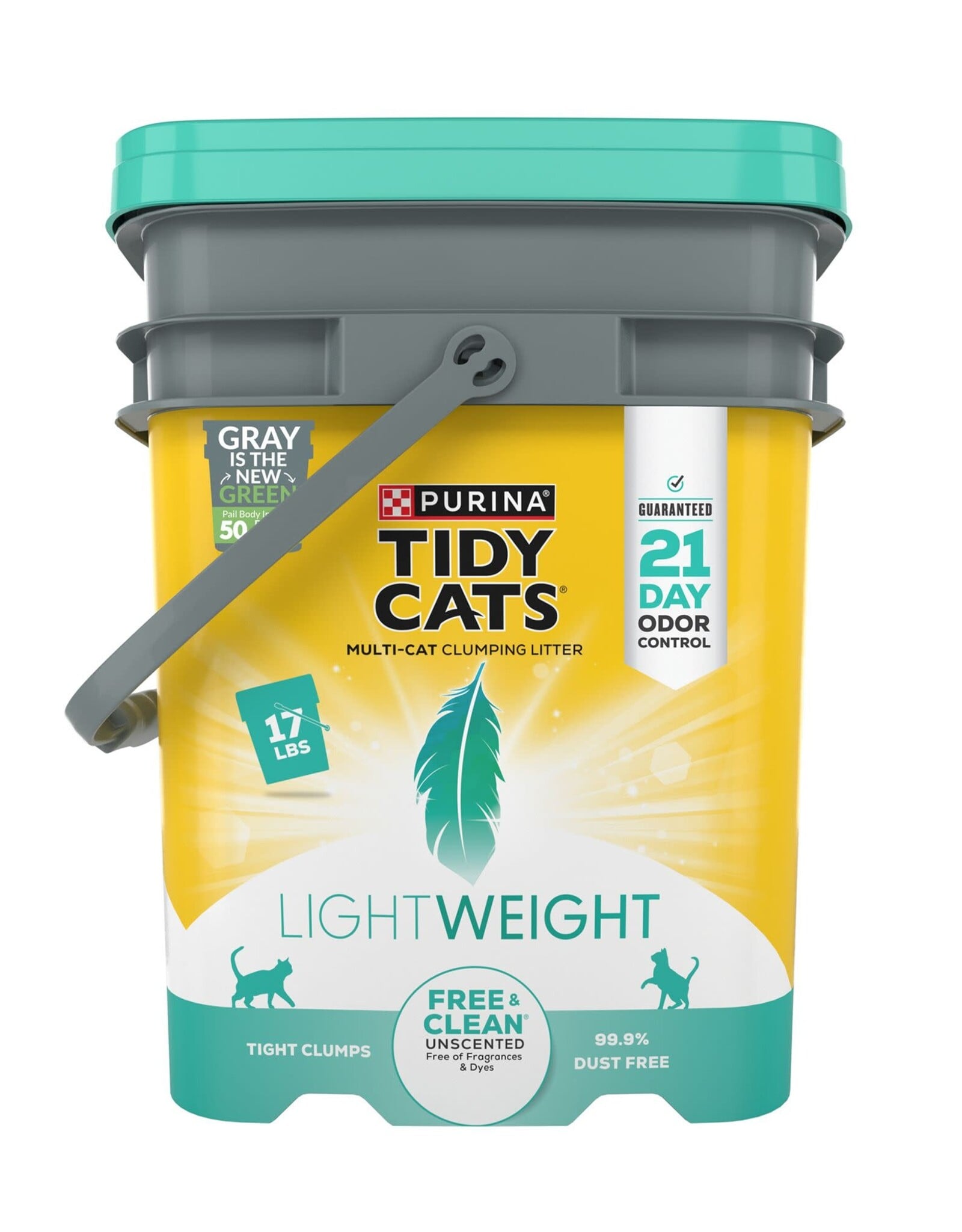 Tidy Cats Purina Tidy Cats Free & Clean Lightweight Multi-Cat Clumping Cat Litter-  17 lb Pail