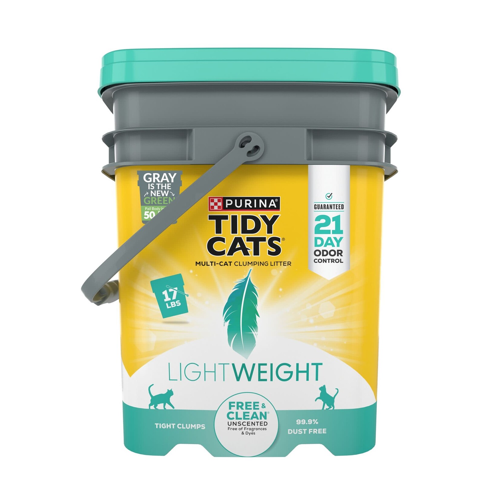 Tidy Cats Purina Tidy Cats Free & Clean Lightweight Multi-Cat Clumping Cat Litter-  17 lb Pail