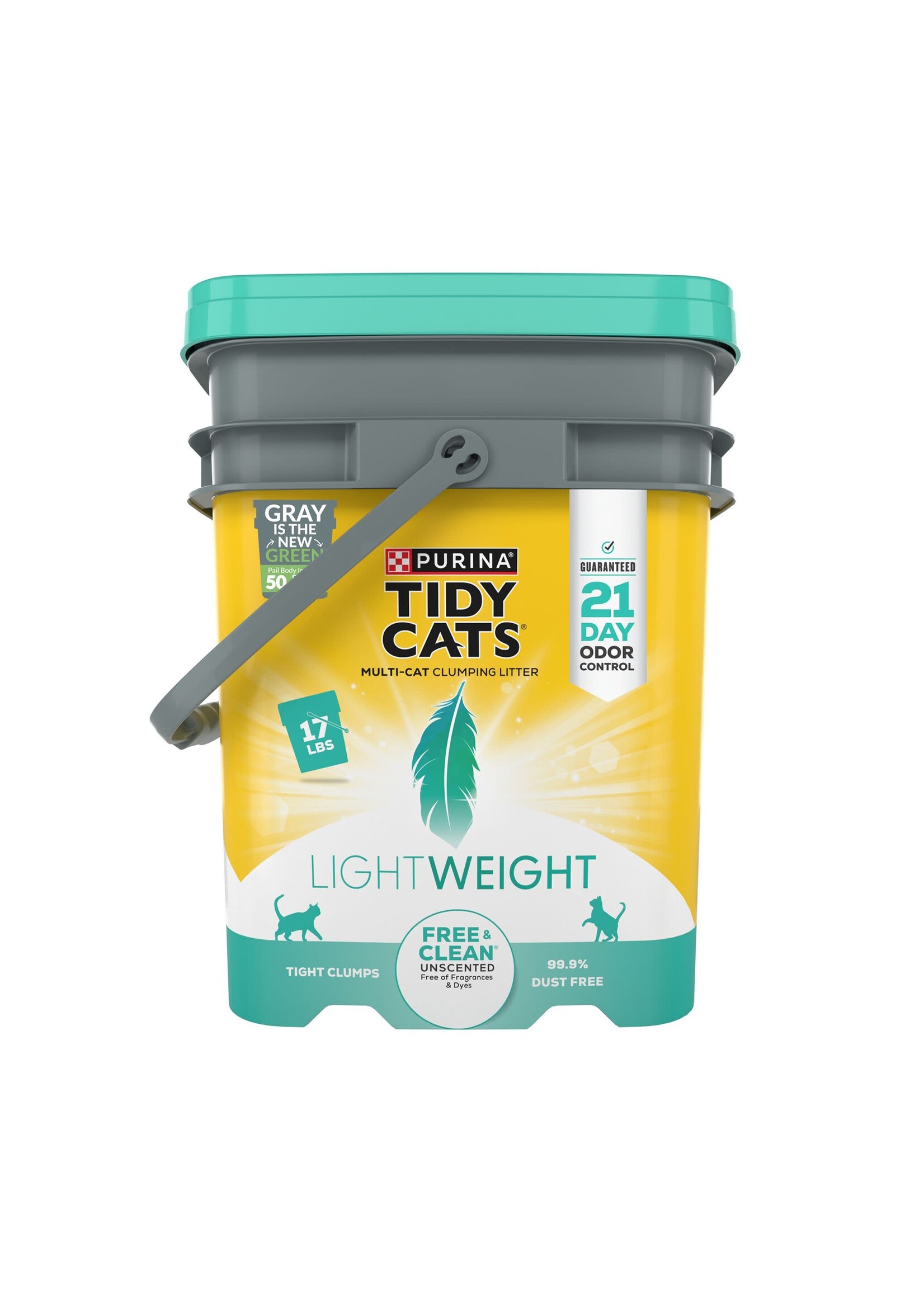 Tidy Cats Purina Tidy Cats Free & Clean Lightweight Multi-Cat Clumping Cat Litter-  17 lb Pail