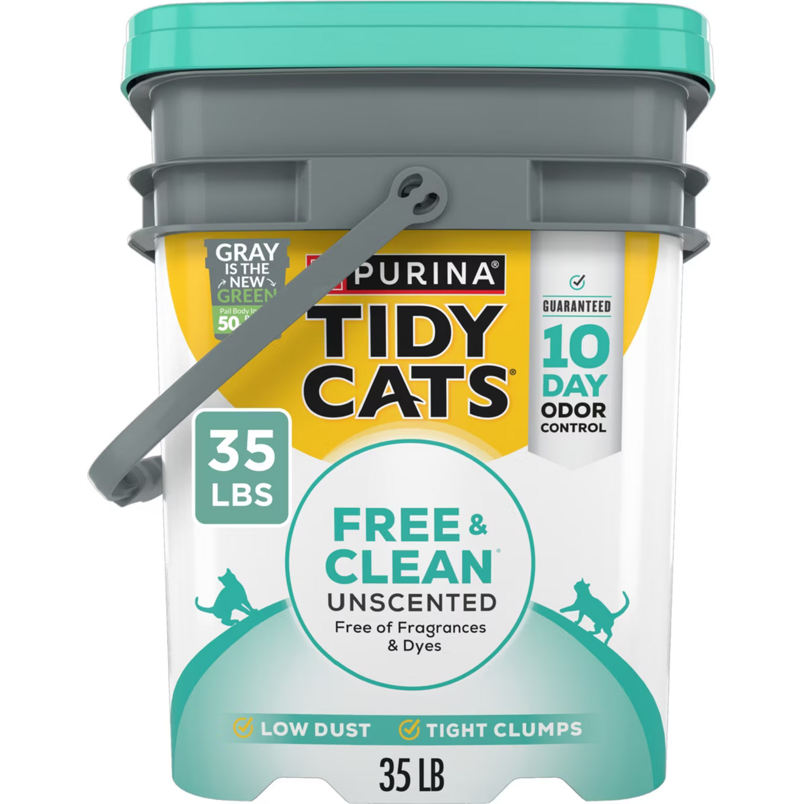 Tidy Cats Purina Tidy Cats Free & Clean Unscented Clumping Cat Litter - 35 lb Pail
