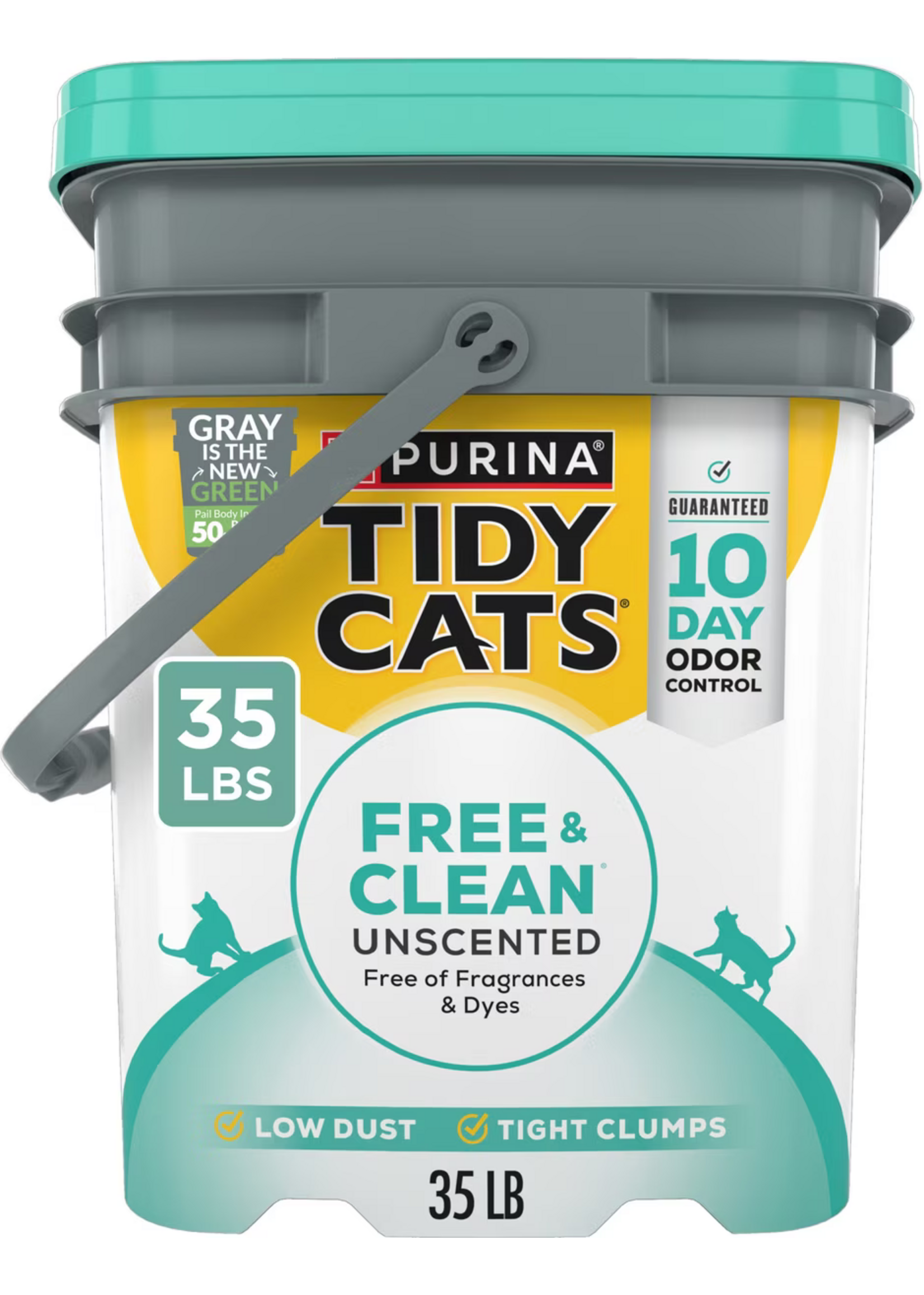 Tidy Cats Purina Tidy Cats Free & Clean Unscented Clumping Cat Litter - 35 lb Pail