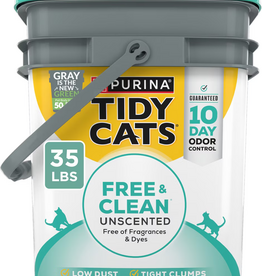Tidy Cats Purina Tidy Cats Free & Clean Unscented Clumping Cat Litter - 35 lb Pail