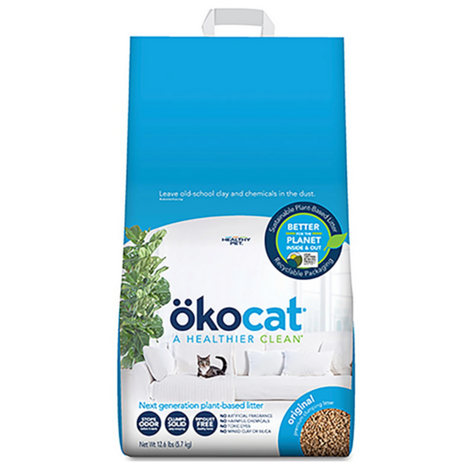 Okocat Original Premium Clumping Wood Cat Litter - 12.6 lb