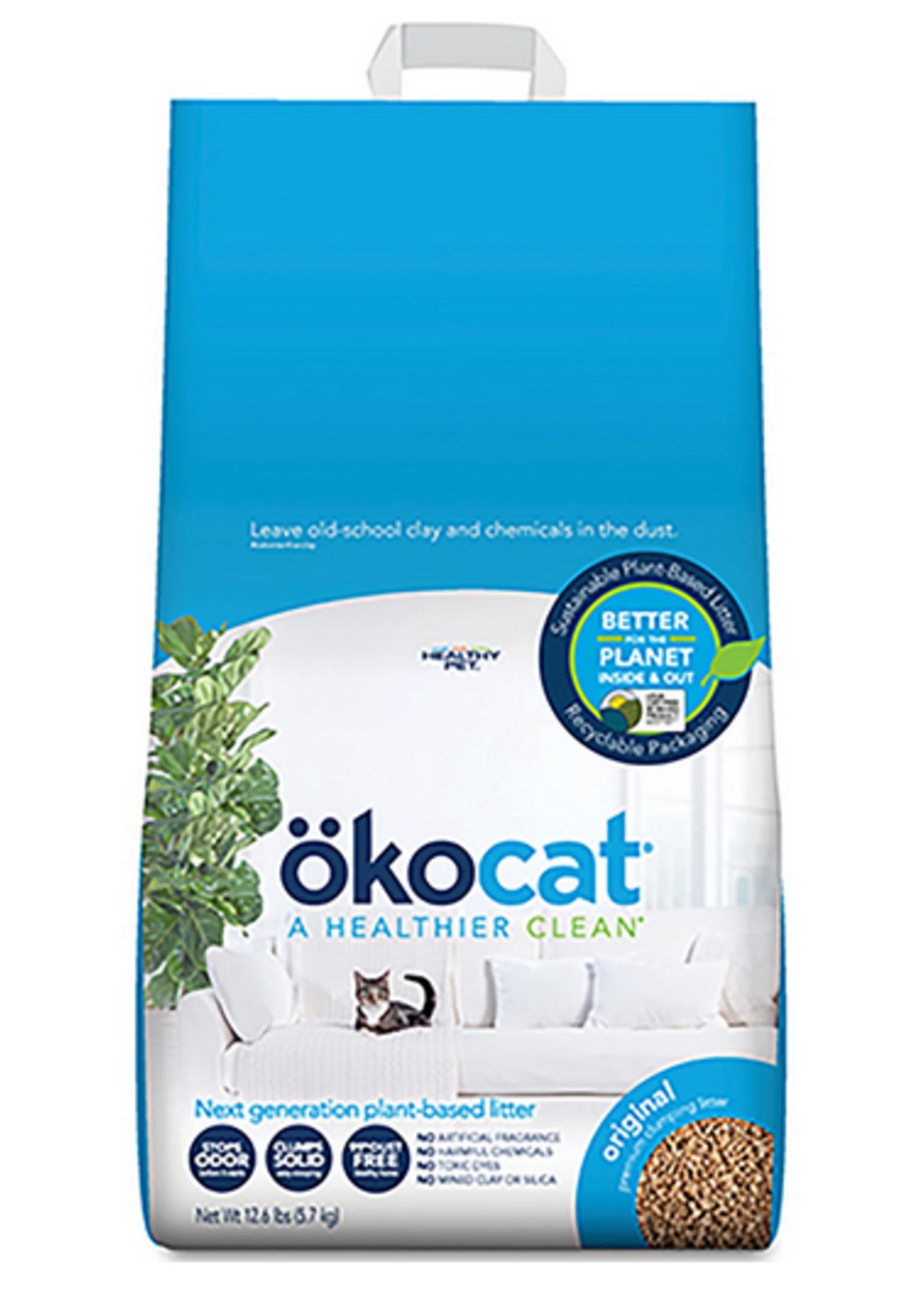 Okocat Original Premium Clumping Wood Cat Litter - 12.6 lb