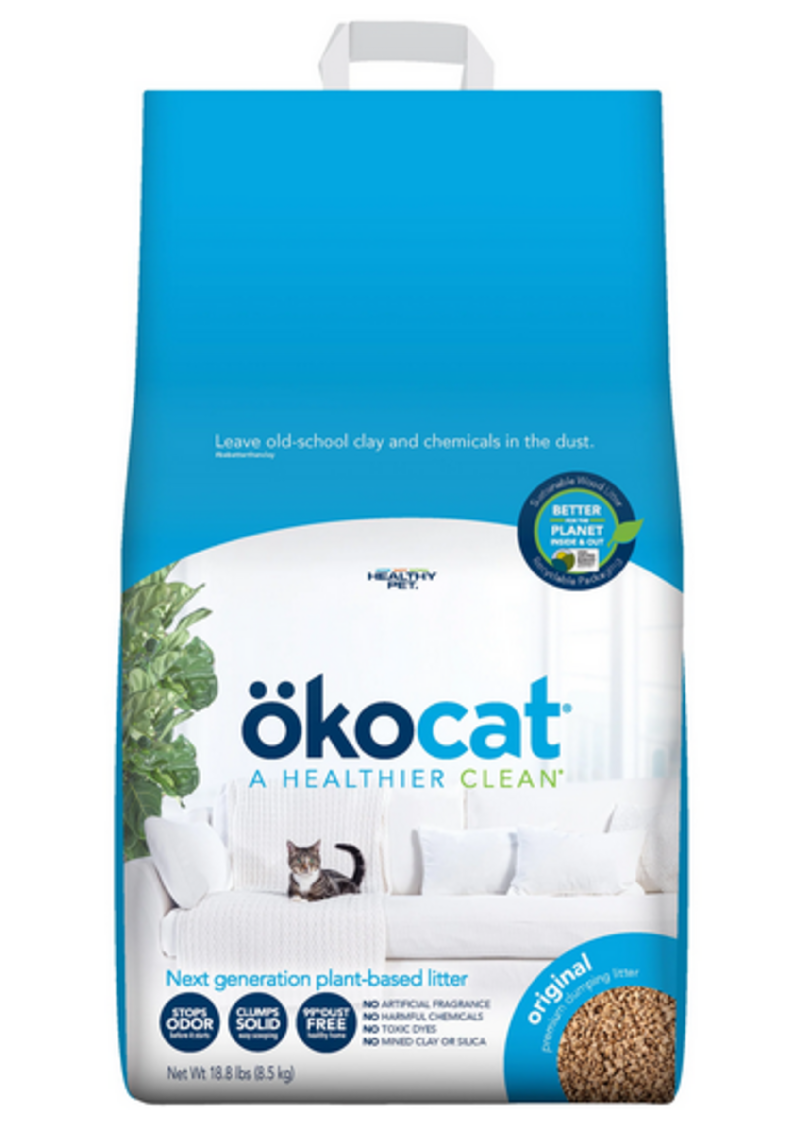Okocat Original Premium Clumping Wood Cat Litter - 18.8 lb