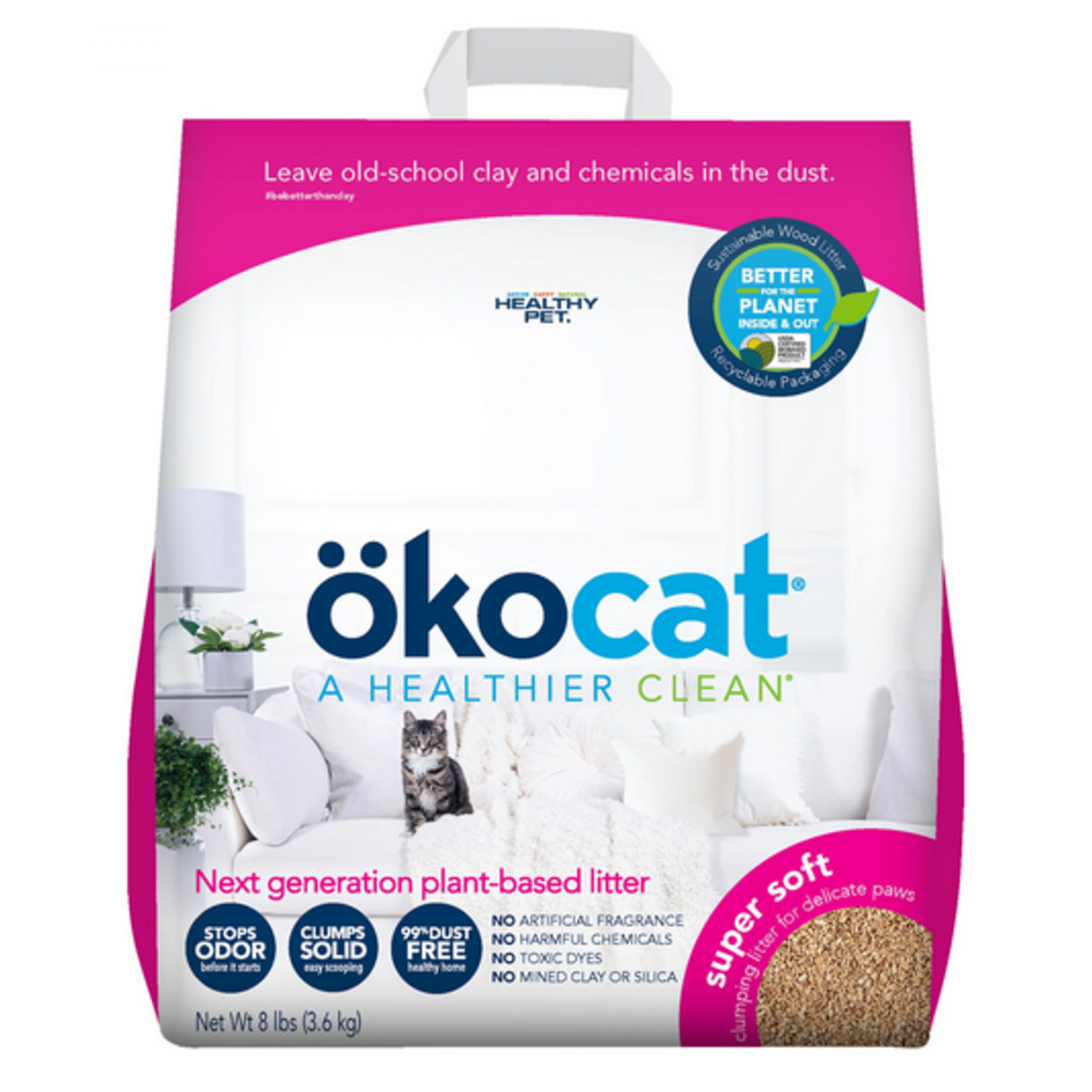 Okocat Super Soft Clumping Wood Cat Litter - 10.6 lb