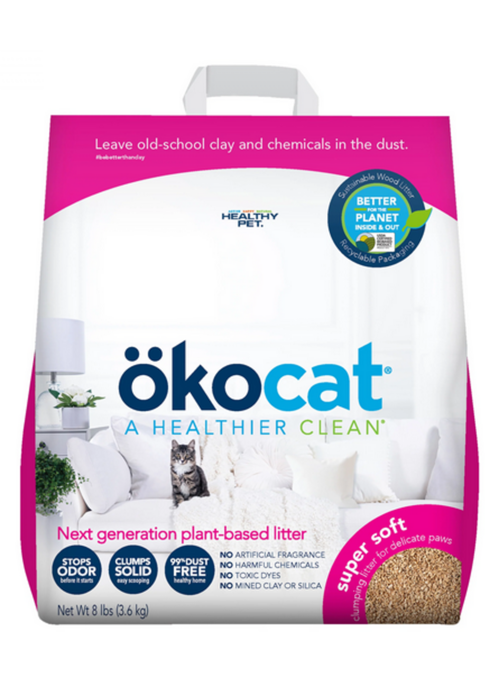 Okocat Super Soft Clumping Wood Cat Litter - 10.6 lb
