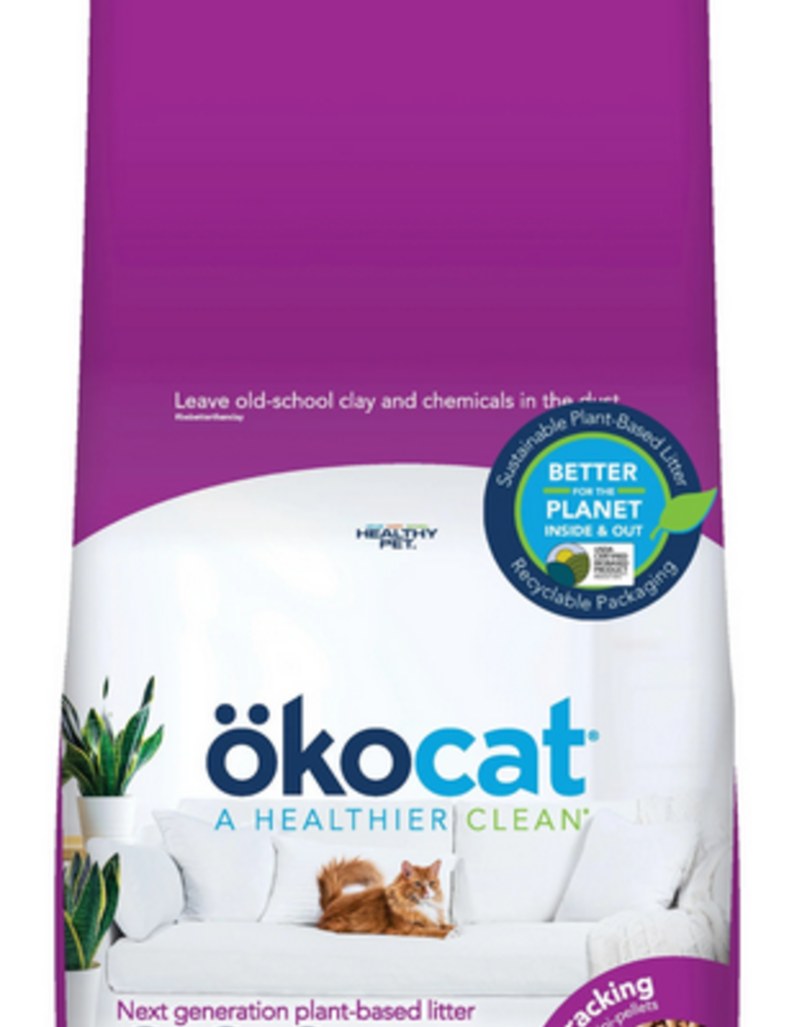 Okocat Low Tracking Mini-Pellets Clumping Wood Cat Litter - 14 lb