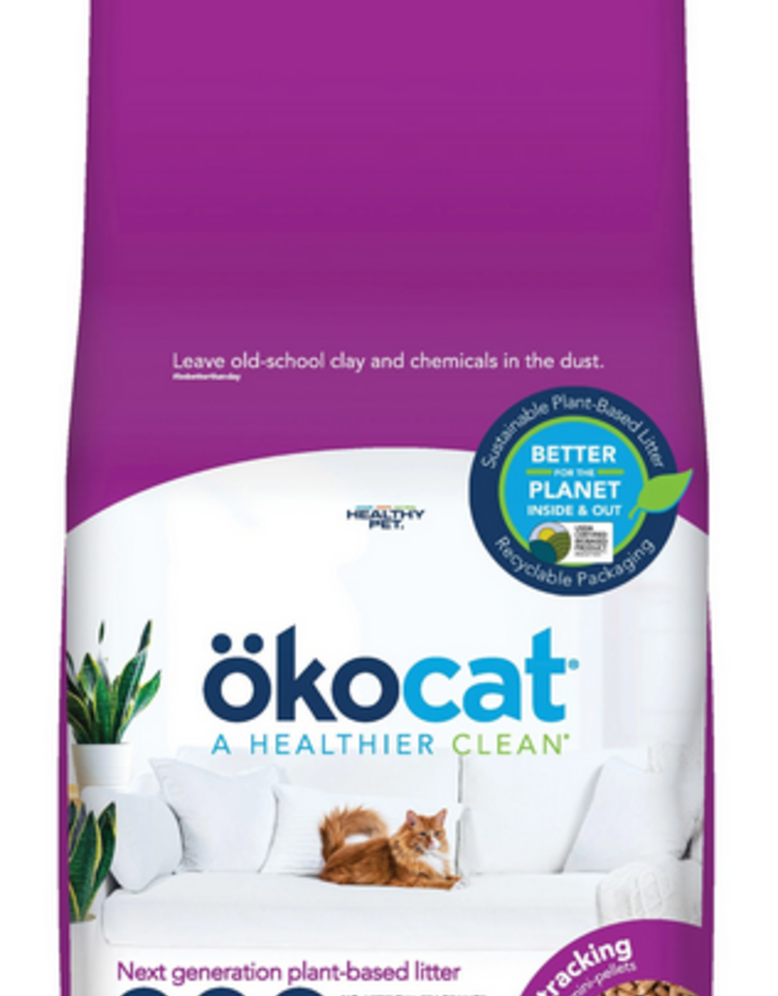 Okocat Low Tracking Mini-Pellets Clumping Wood Cat Litter - 21.5 lb