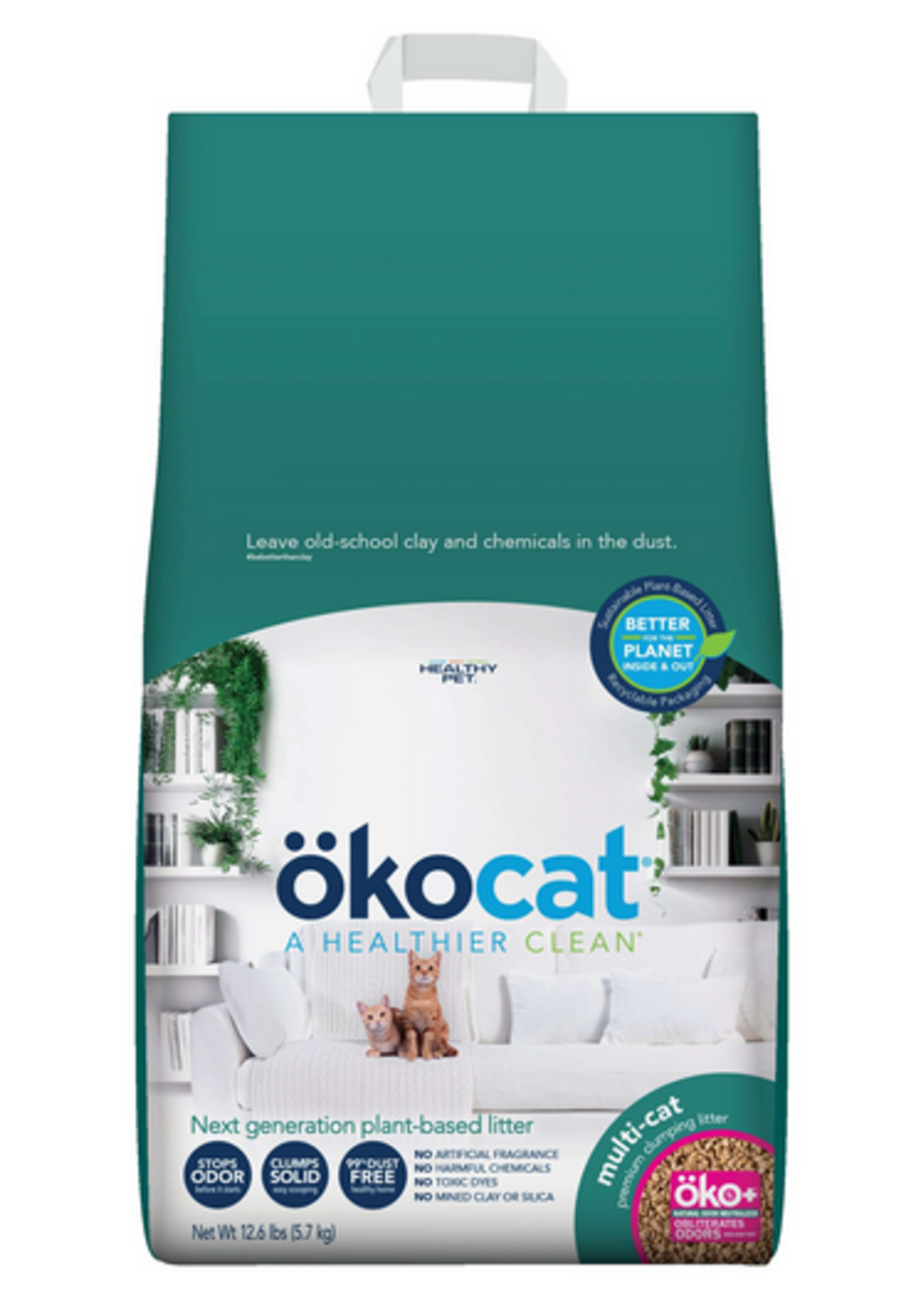 Okocat Multi-Cat Clumping Wood Cat Litter  - 18.8 lb