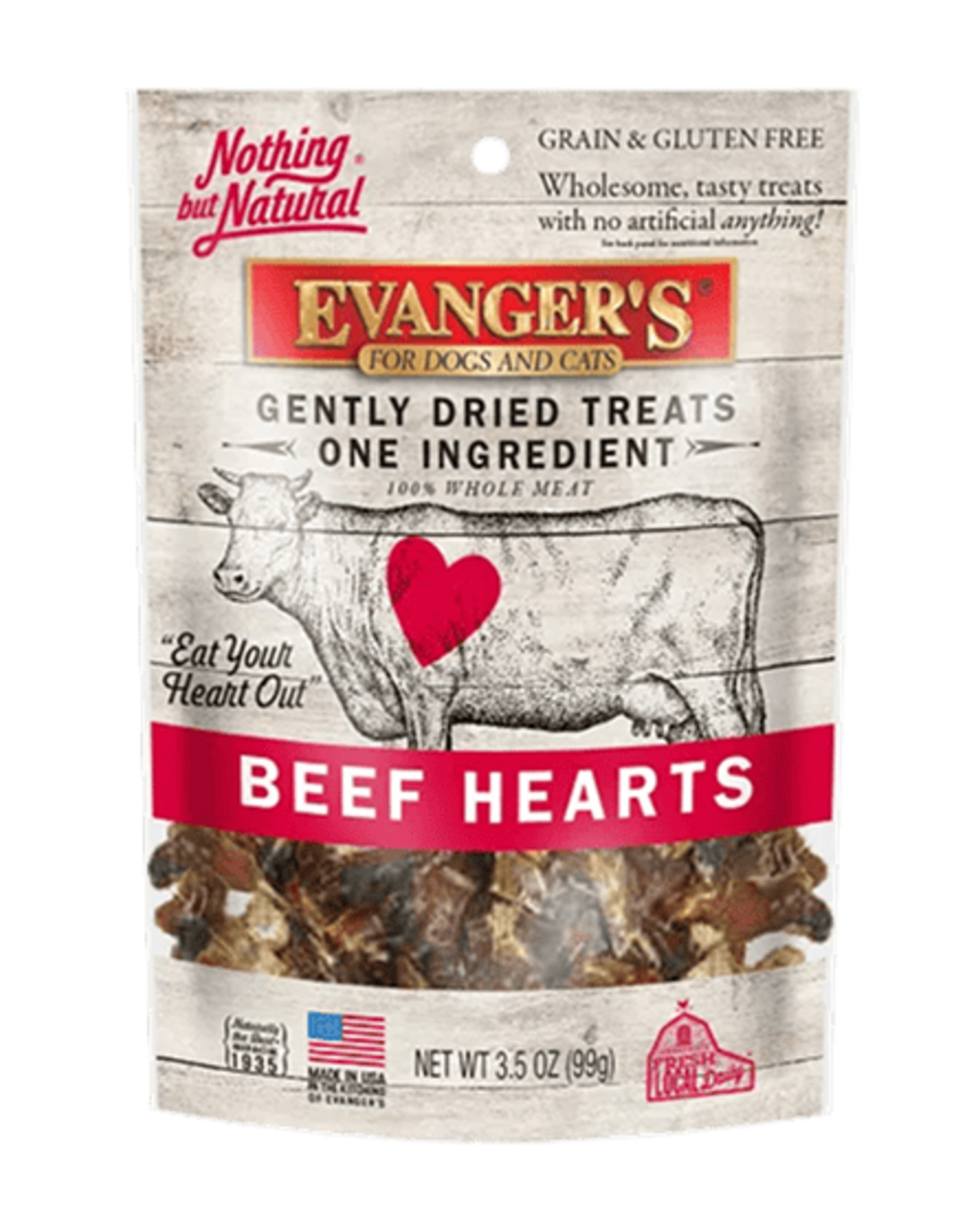 Evanger's Evanger's Gently Dried Beef Hearts Dog Treats - 3.5 oz