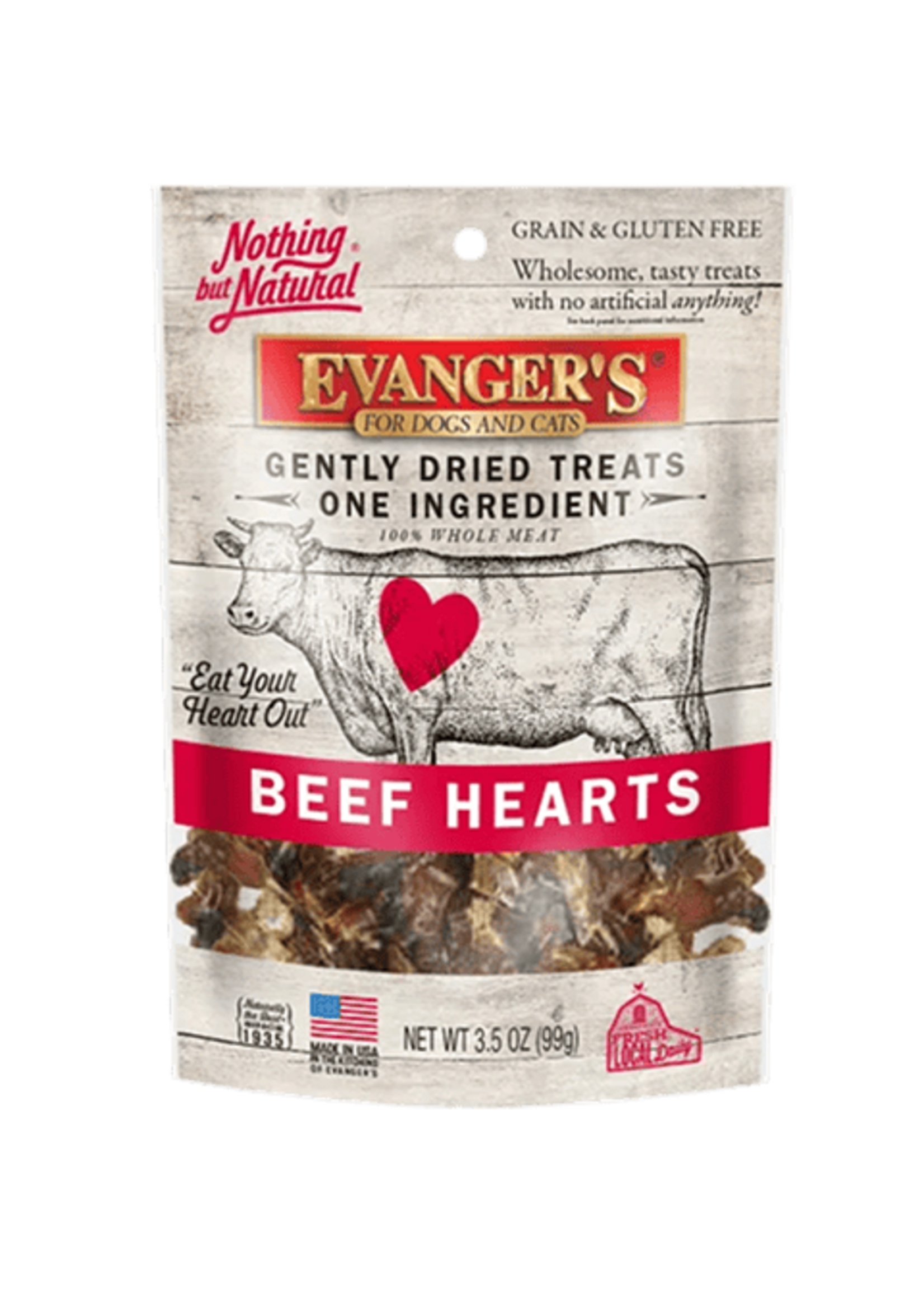 Evanger's Evanger's Gently Dried Beef Hearts Dog Treats - 3.5 oz
