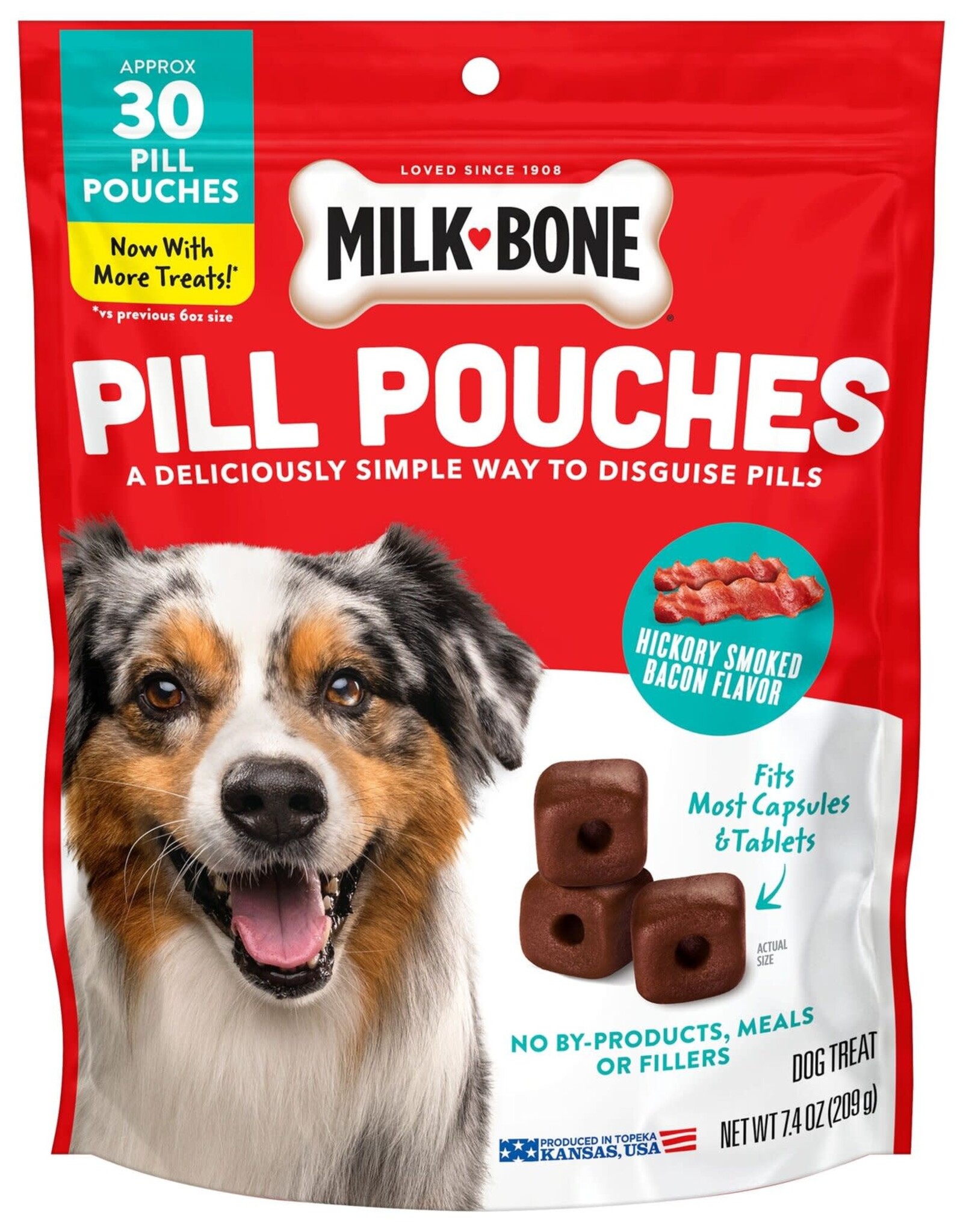 Milk-Bone Milk-Bone Pill Pouches Dog Treats Hickory Smoked Bacon Flavor - 6 oz