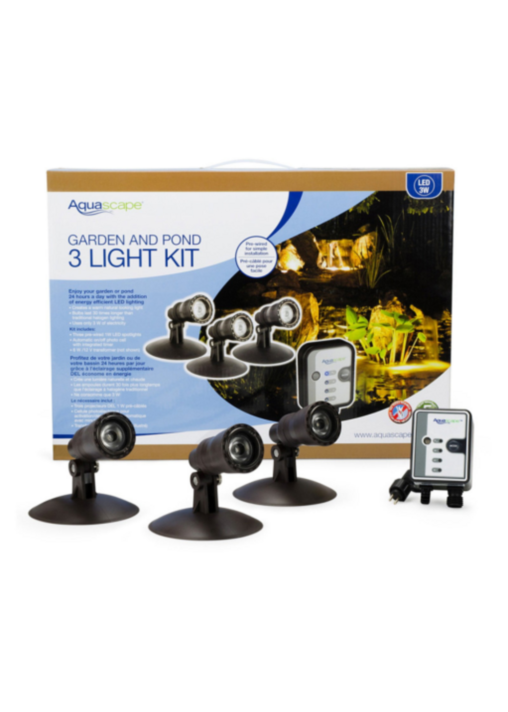 Aquascape Aquascape Submersible Natural Three-Light LED Spotlight Aquarium Lamp Kit