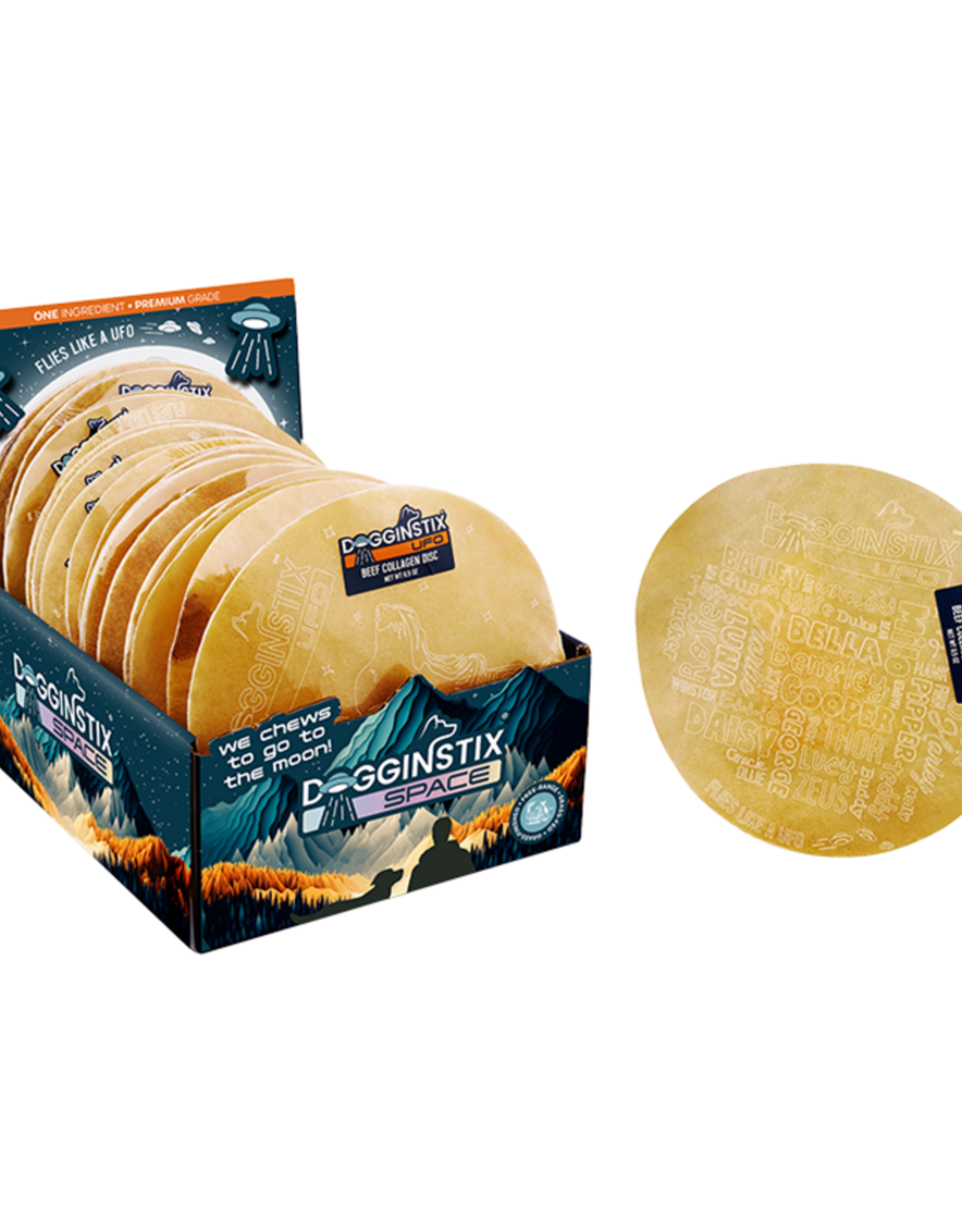 Dogginstix Beef Collagen Disc UFO