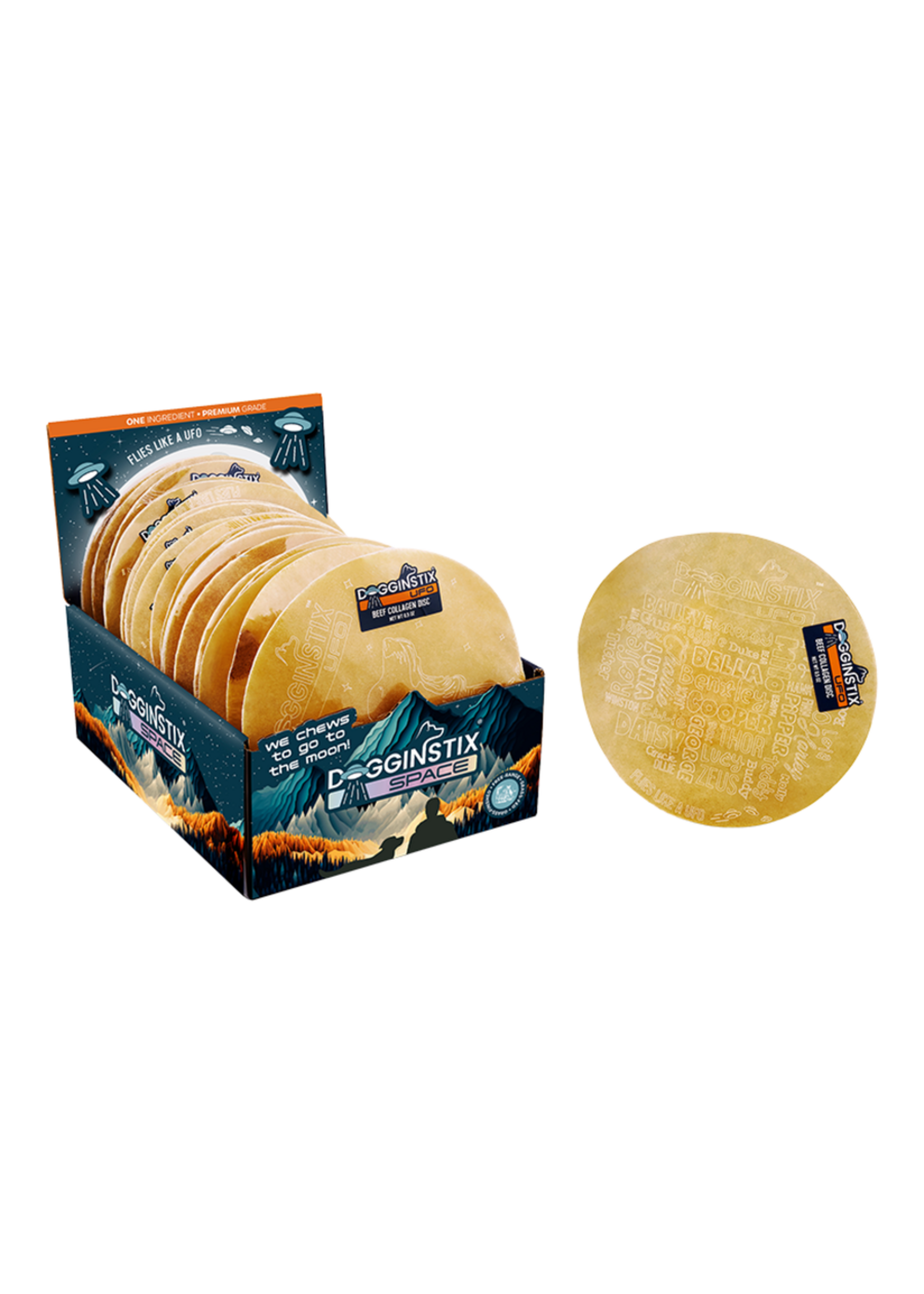 Dogginstix Beef Collagen Disc UFO